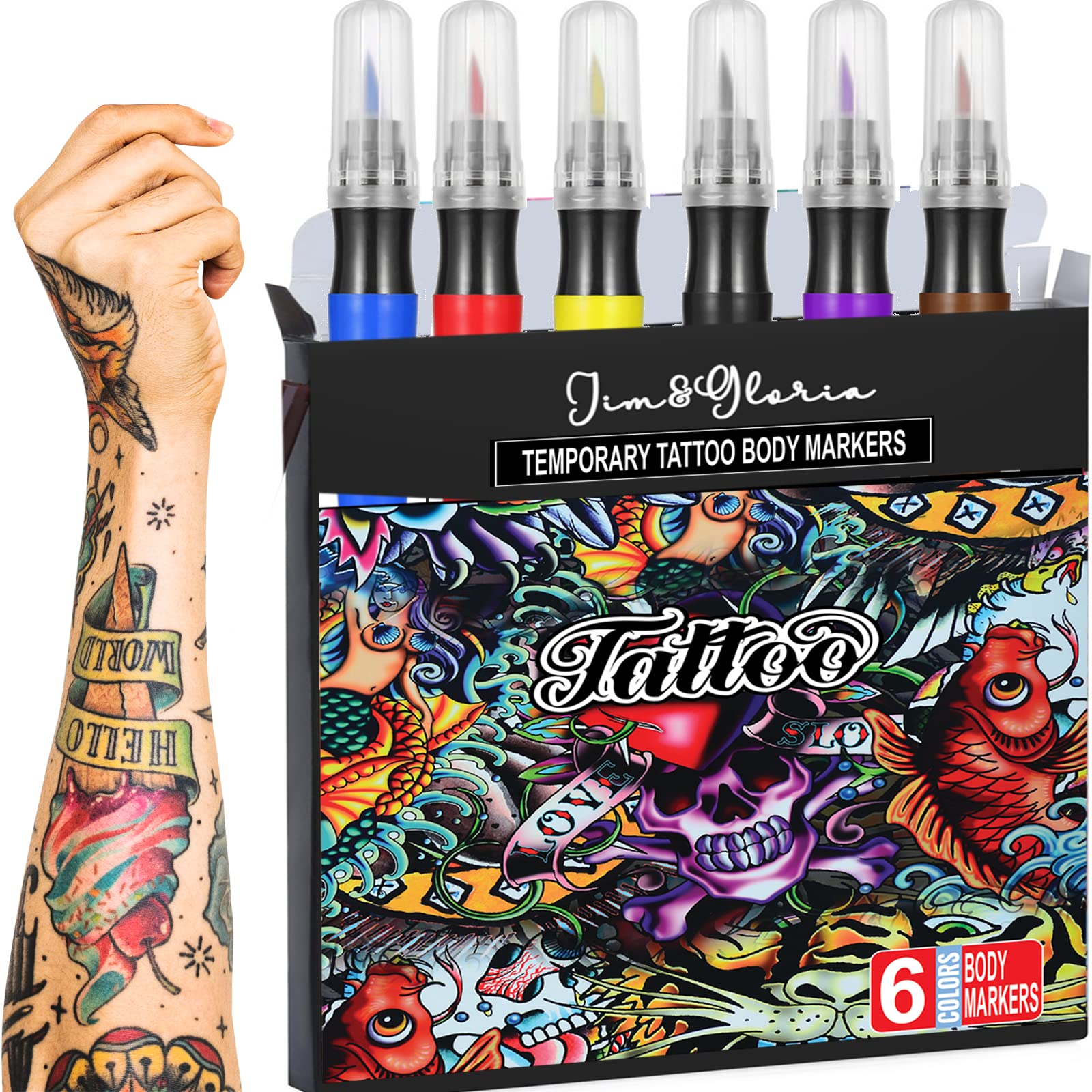 Jim&Gloria Face Paint Fine Tip Markers Temporary Fake Tattoo Pen 10 Colors  Kawaii Body Art Paint Kit, Fun Cool Teen Girls Trendy Stuff Cosplay  Trending Gifts For Teenager, Kids Or Adult 