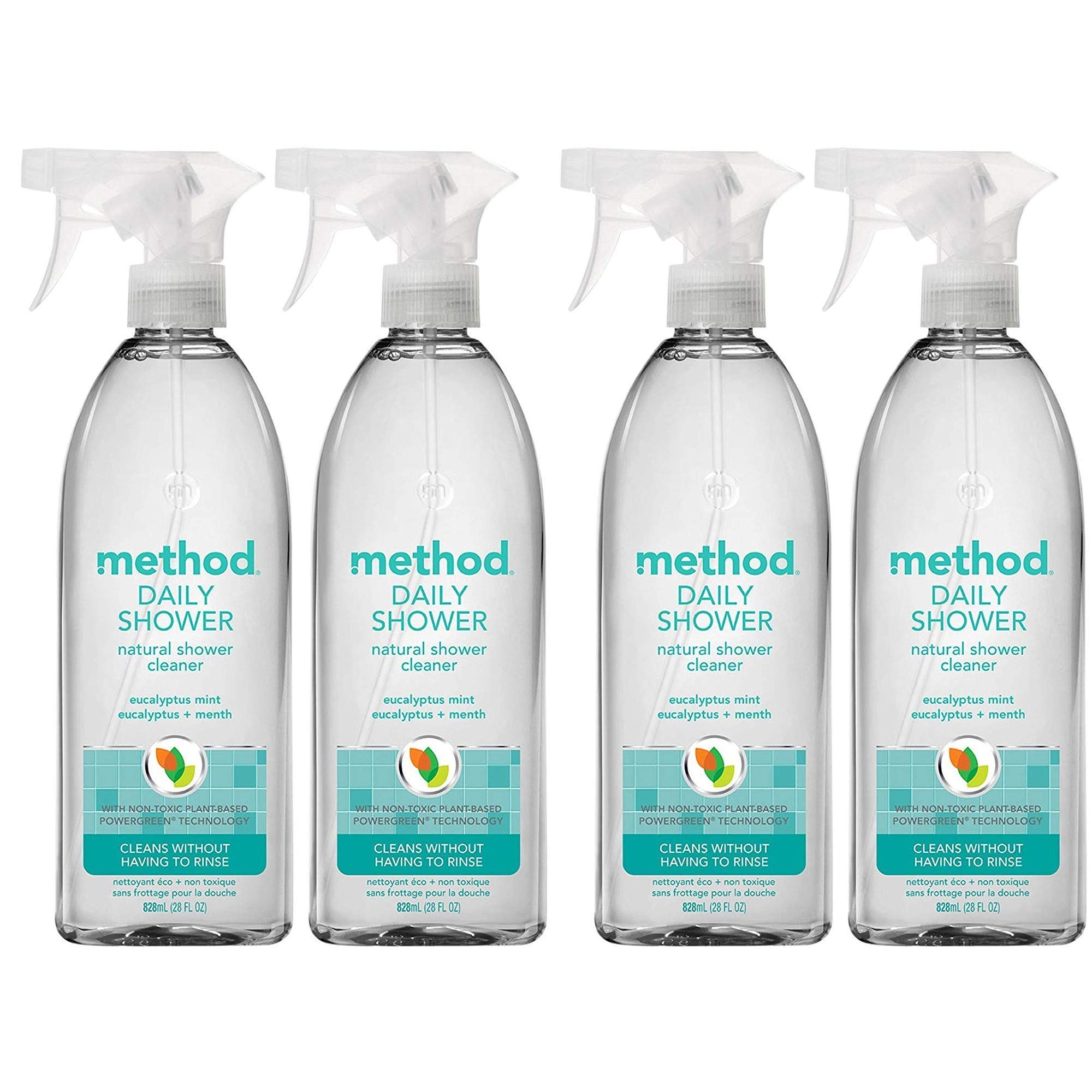 Method Naturally Derived Daily Shower Cleaner Spray, Eucalyptus Mint, 28  Ounce (4 pack)