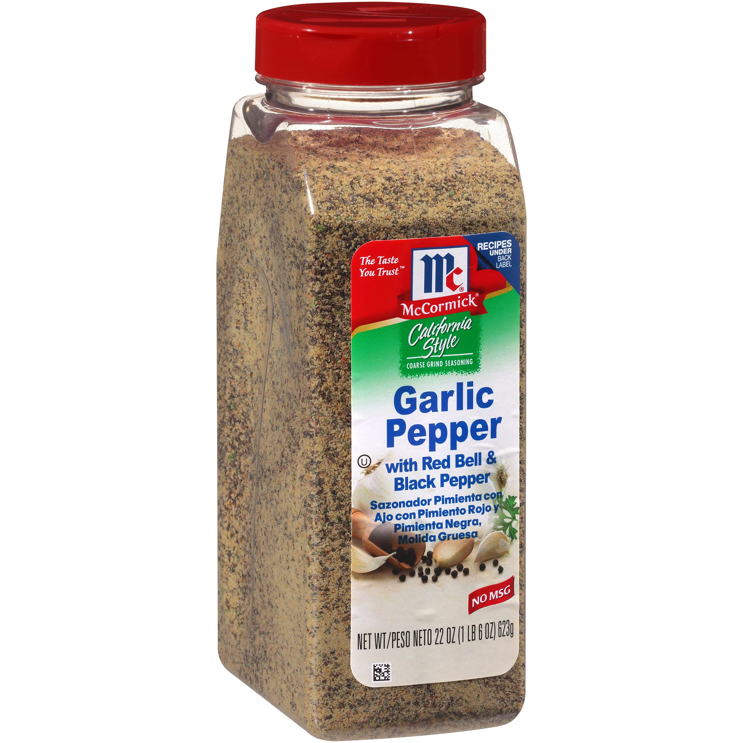McCormick California Style Garlic Pepper with Red Bell & Black Pepper  Coarse Grind Blend, 22 oz Garlic Pepper 1.37 Pound (Pack of 1)