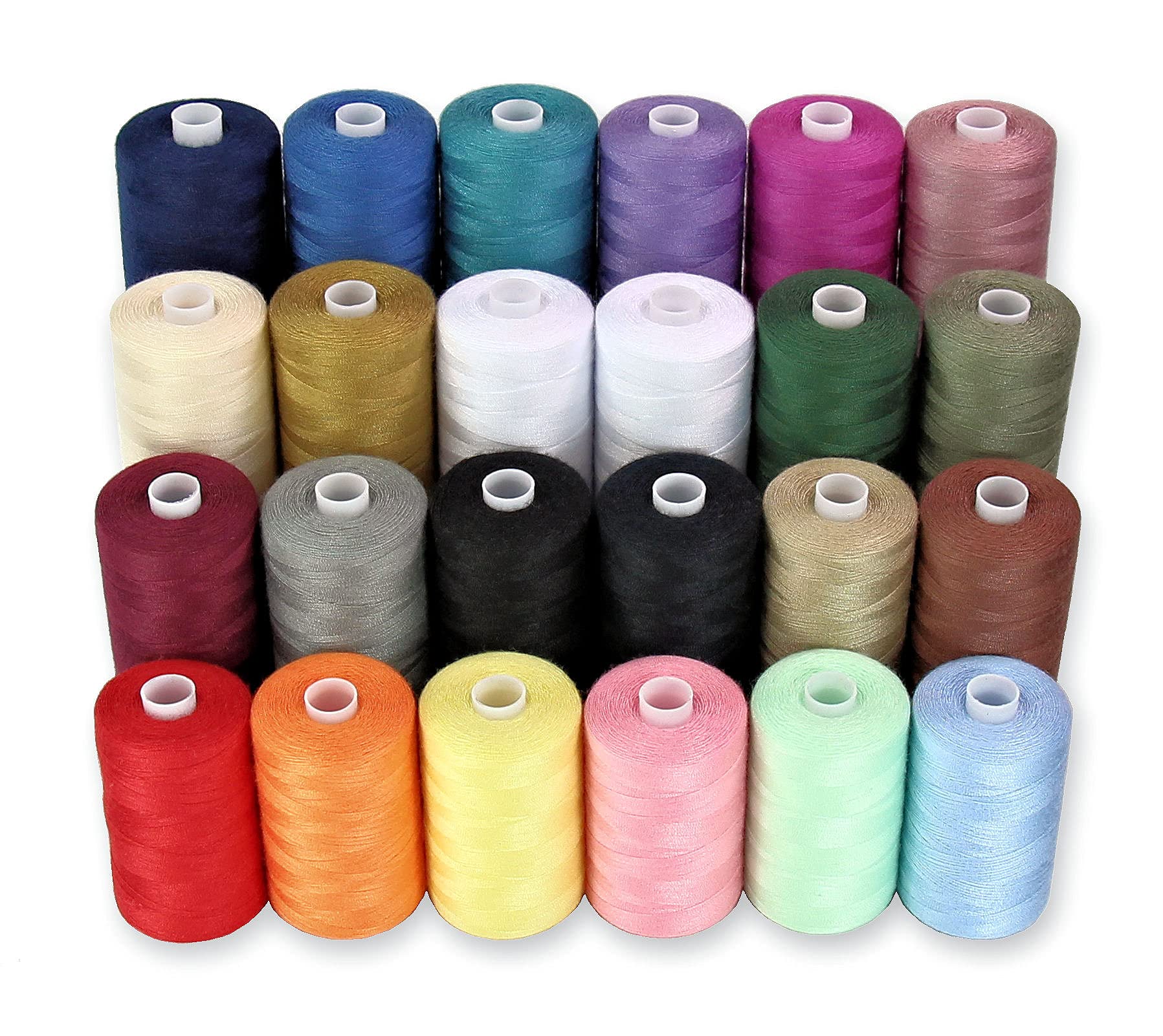 Sewing Thread - 24 Polyester Threads for Hand Stitching Quilting & Sewing  Machine - Set of 1000 yds Per Spool - 20 Colors Plus 2 x White & 2 x Black  Classic