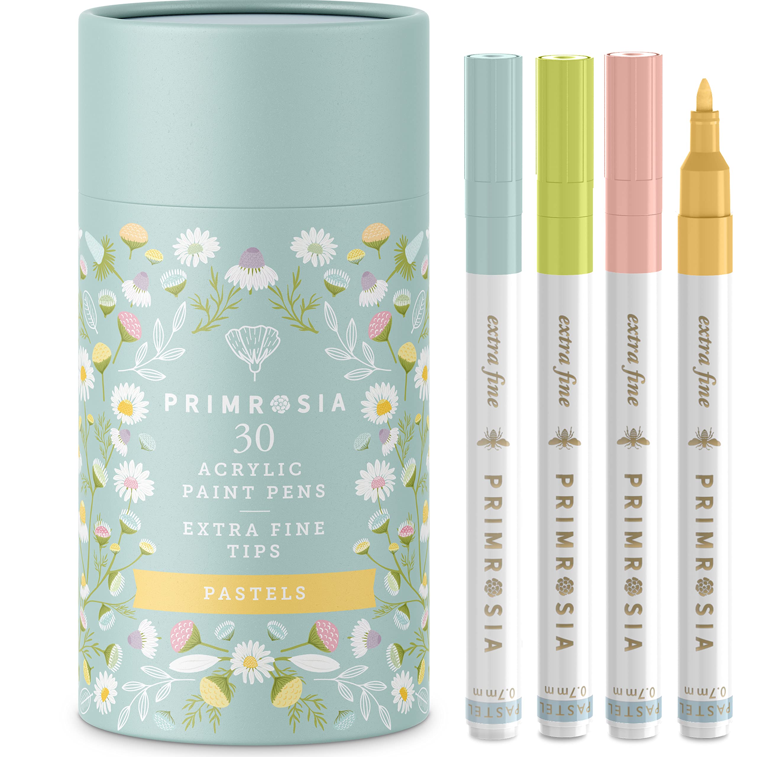 Primrosia 30 Pastel Acrylic Paint Pens Extra Fine Tip Marker Set