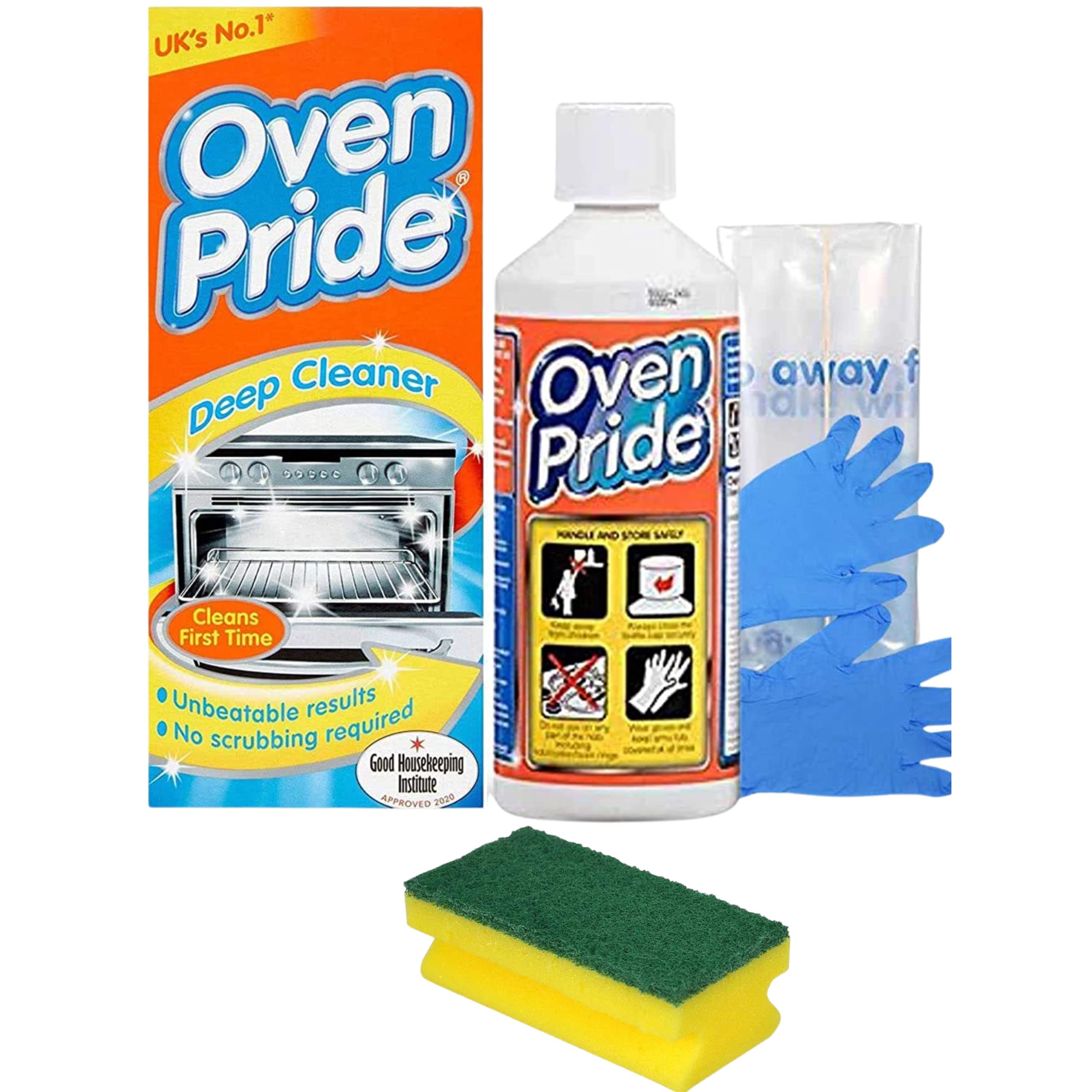 500ml Oven Pride Complete Oven Cleaner Kit Big Degreaser Sponge