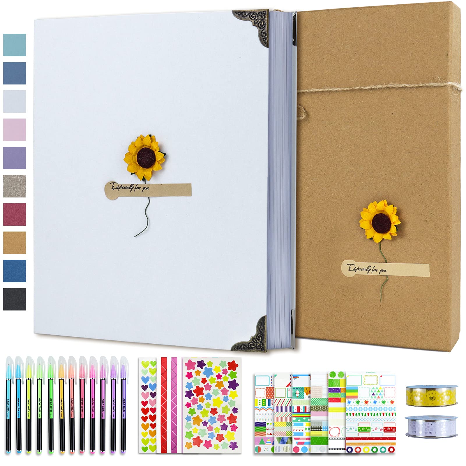 Vienrose Scrapbook Photo Album, Our Adventure Book DIY Scrapbook Album,  Scrapbook Supplies with Box for Couples Weddings, Travelling, Birthday