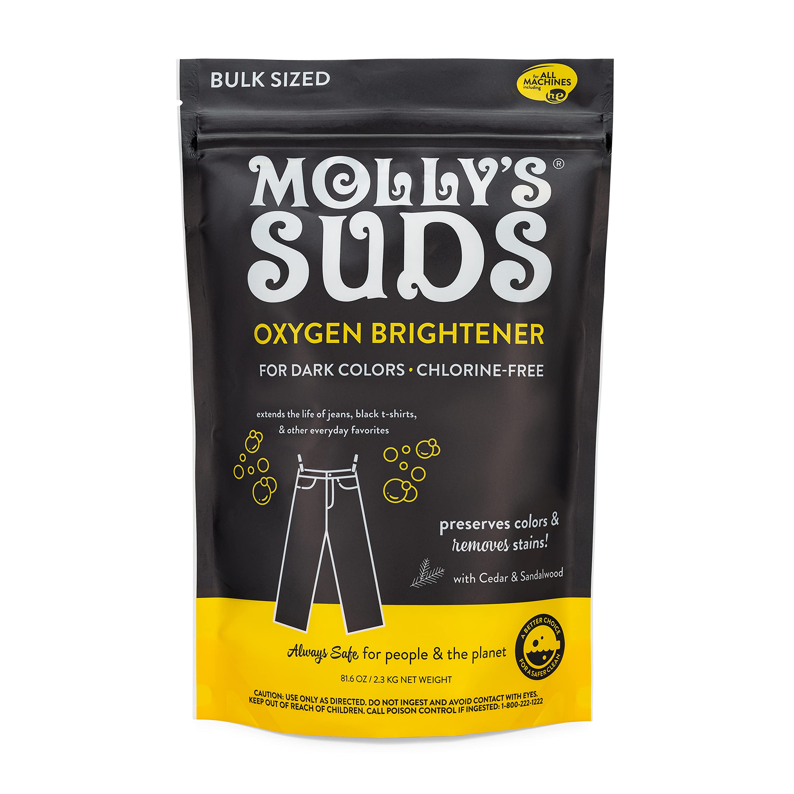 Molly's Suds Natural Oxygen Brightener Dark Wash, Natural Bleach  Alternative, Plant-Derived Ingredients