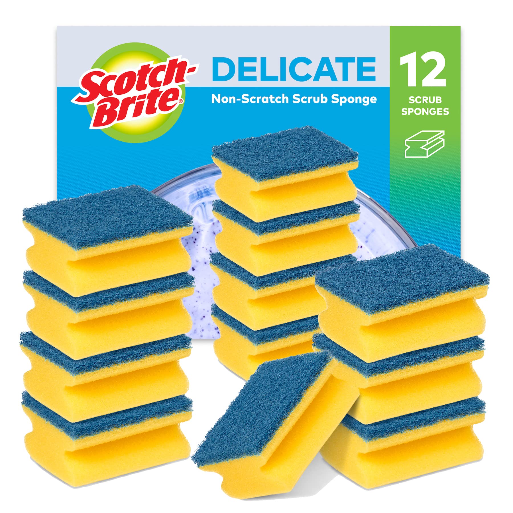 Scotch-Brite® Classic Nail Saver Scrub Sponge, 4 pieces in pack