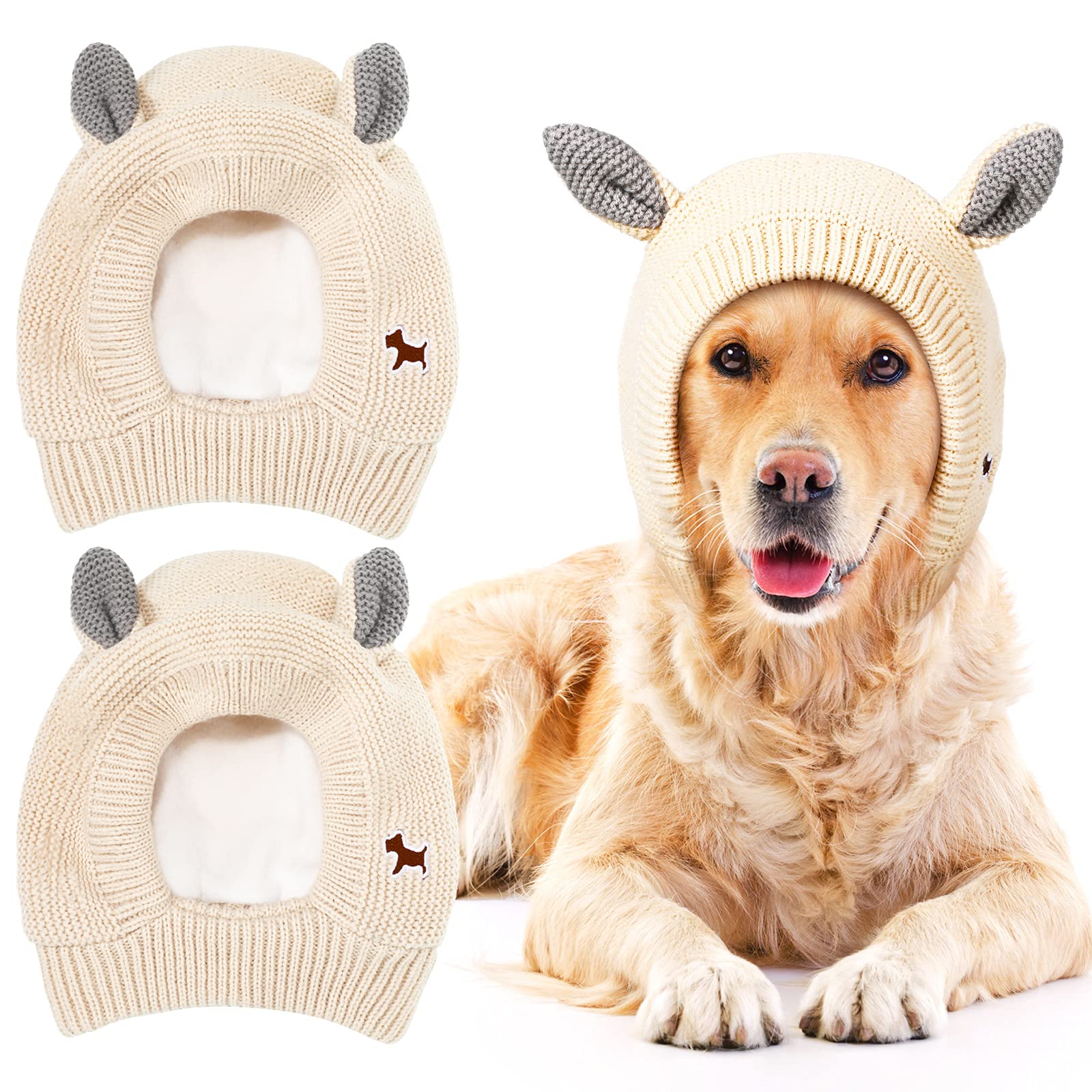 thumbnail image 2 of Cheap Cute Knitted Hat Noise Protection Warm Earmuffs Warm Puppy Cap 2 of 10