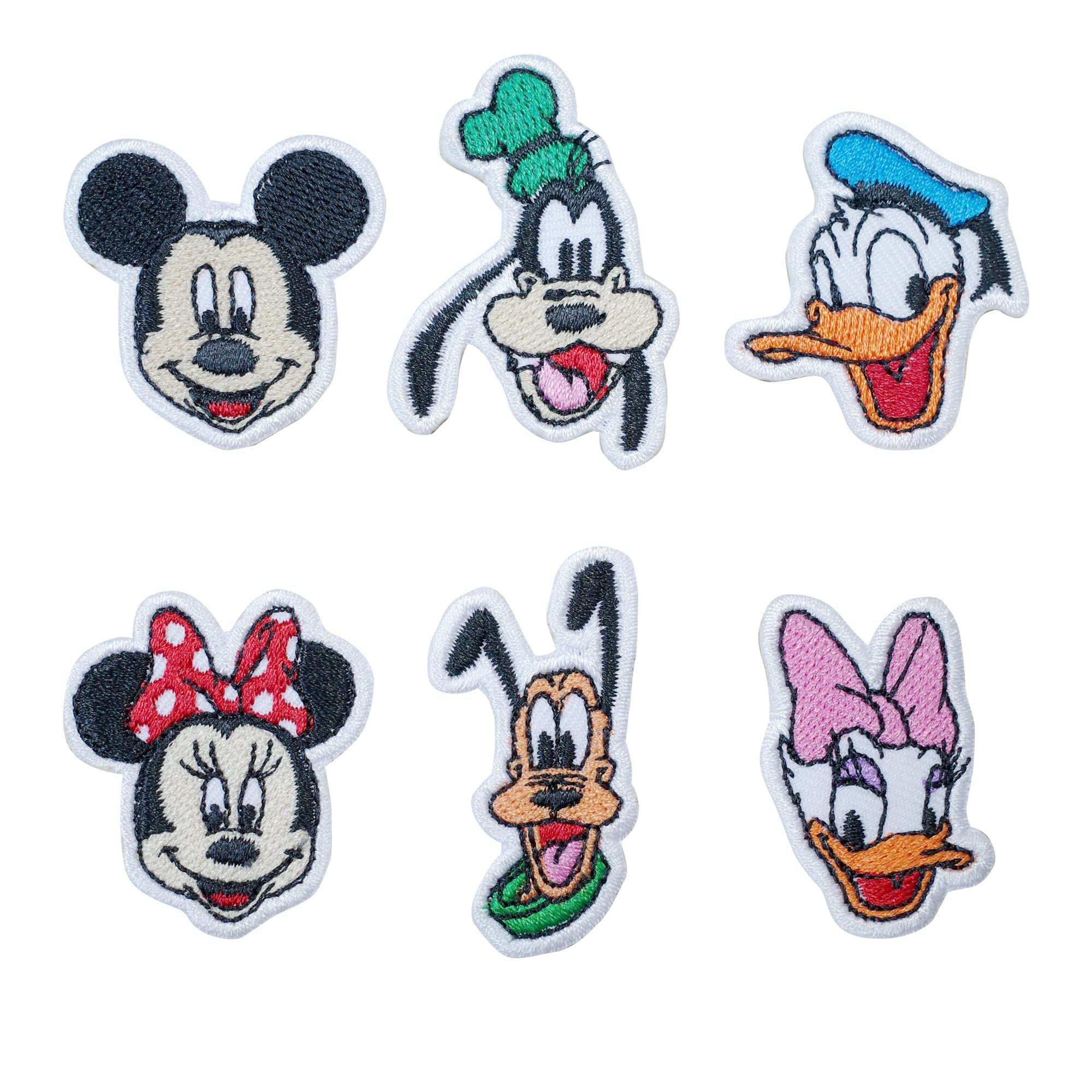 Octory 6 PCS Mini Set Cute Cartoon Mickey Iron On Patch for Clothing Saw  On/Iron On Embroidered Patch Applique for Jeans, Hats, Bags