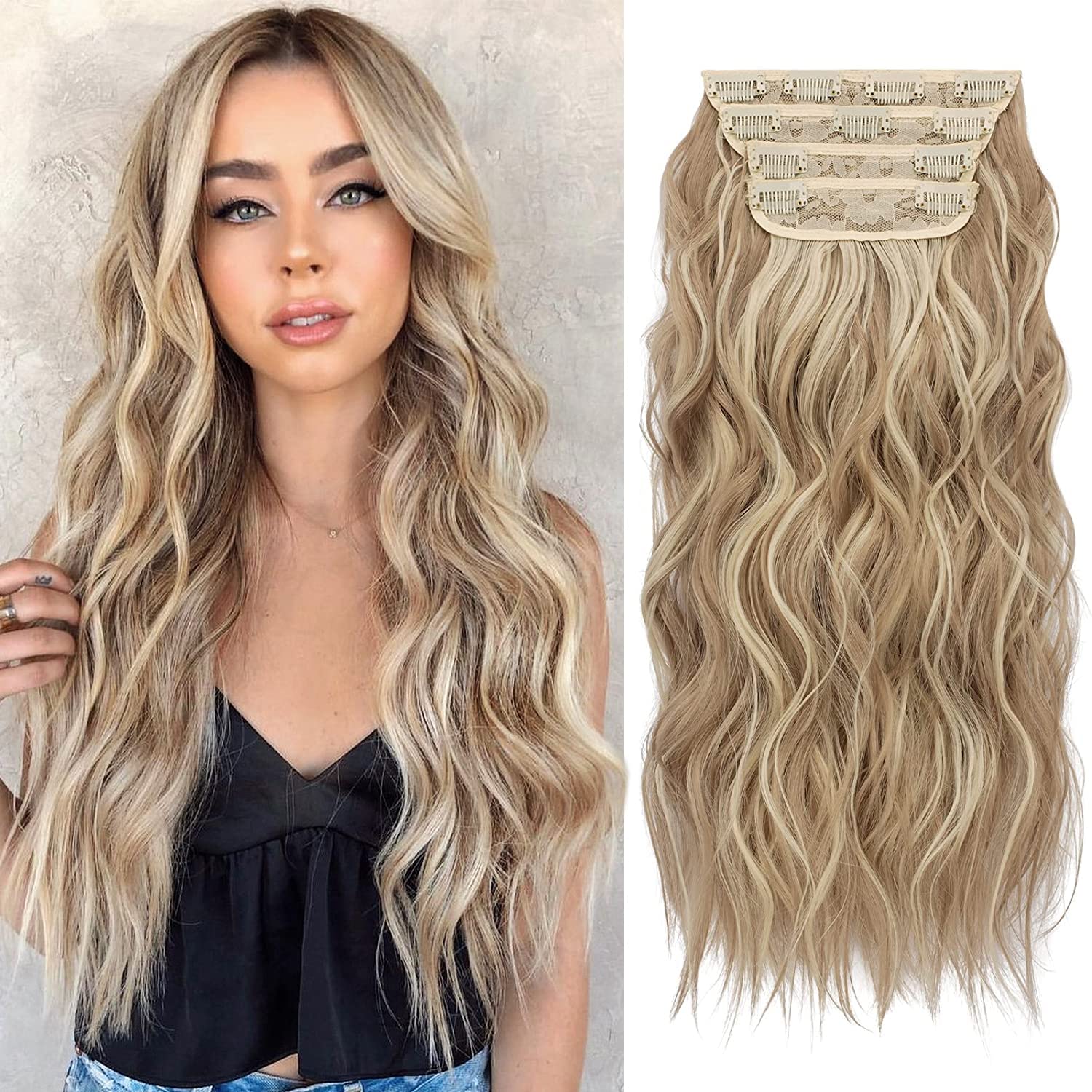 Blonde Curly Hair Extensions (Head)