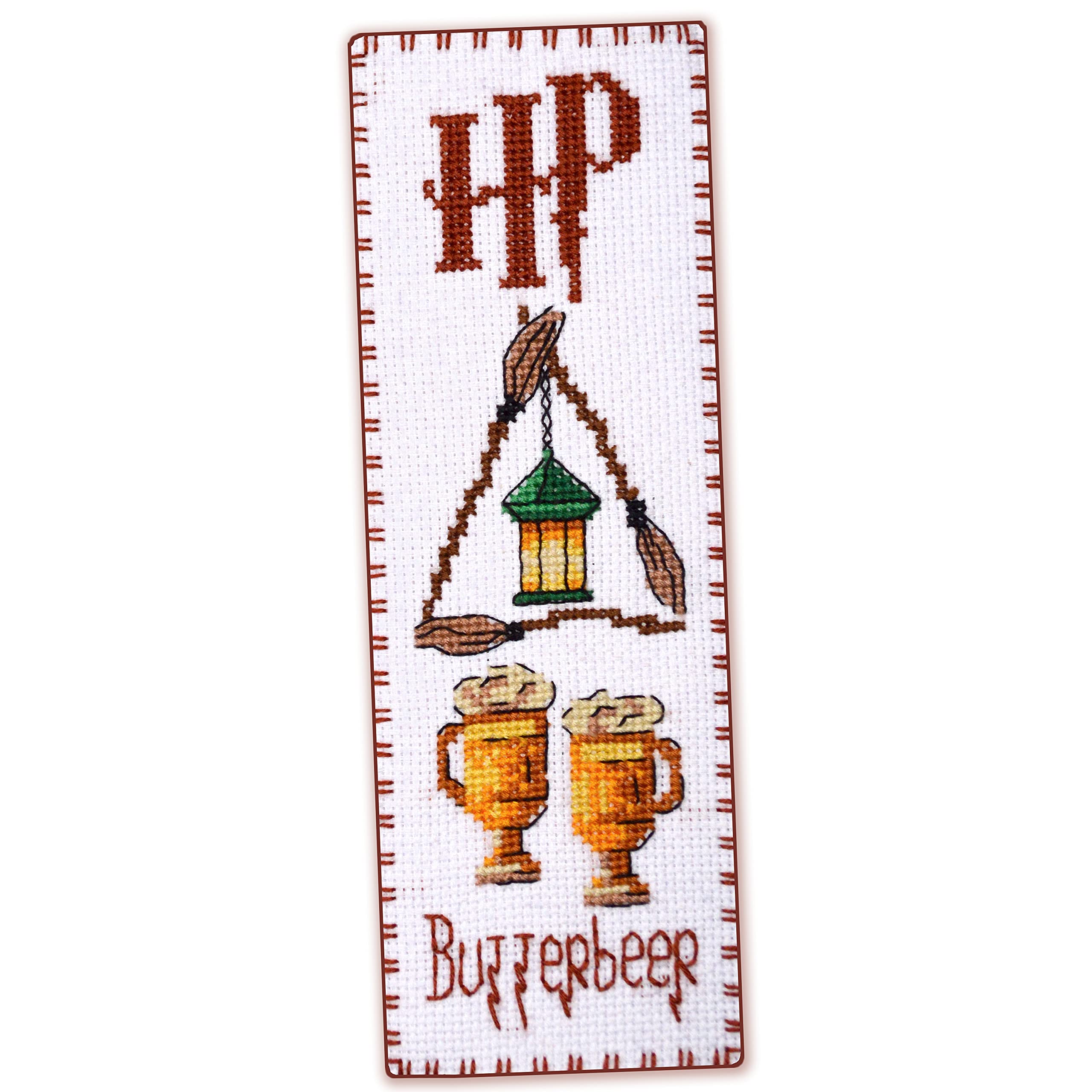 Counted Cross Stitch Bookmark kit 'The Three Broomsticks'- DIY Hand  Embroidery Bookmark Set, 2.36 in 7.70 in (6 19.5 cm), KSK