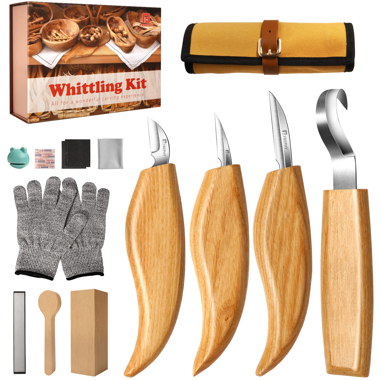 Frephy Wood Carving Kit for Beginners Whittling Kit for Beginners Wood  Whittling Kit with Basswood Wood Blocks 23Pcs Wood Carving Tools Gift Set  DIY