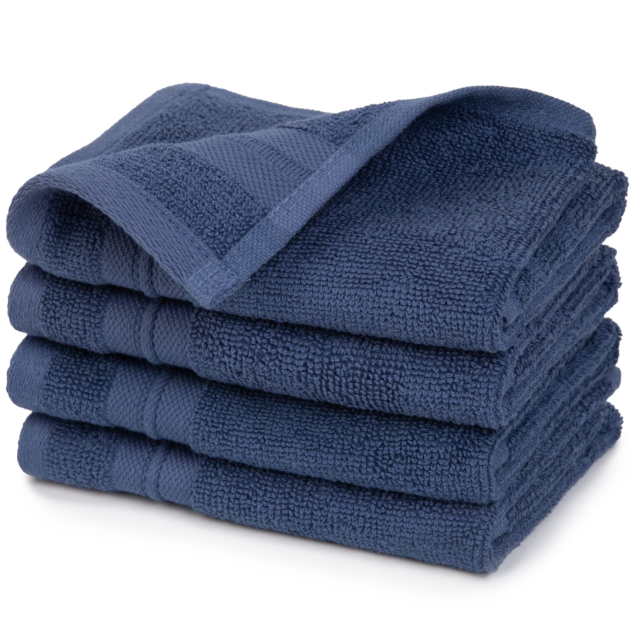 Sticky Toffee Blue Washcloths Set for Bathroom Oeko-Tex Terry Cotton Soft  and Absorbent Wash Cloths for Your Body Face Towel for Washing Face Set of  Four 13 in x 13 in 4