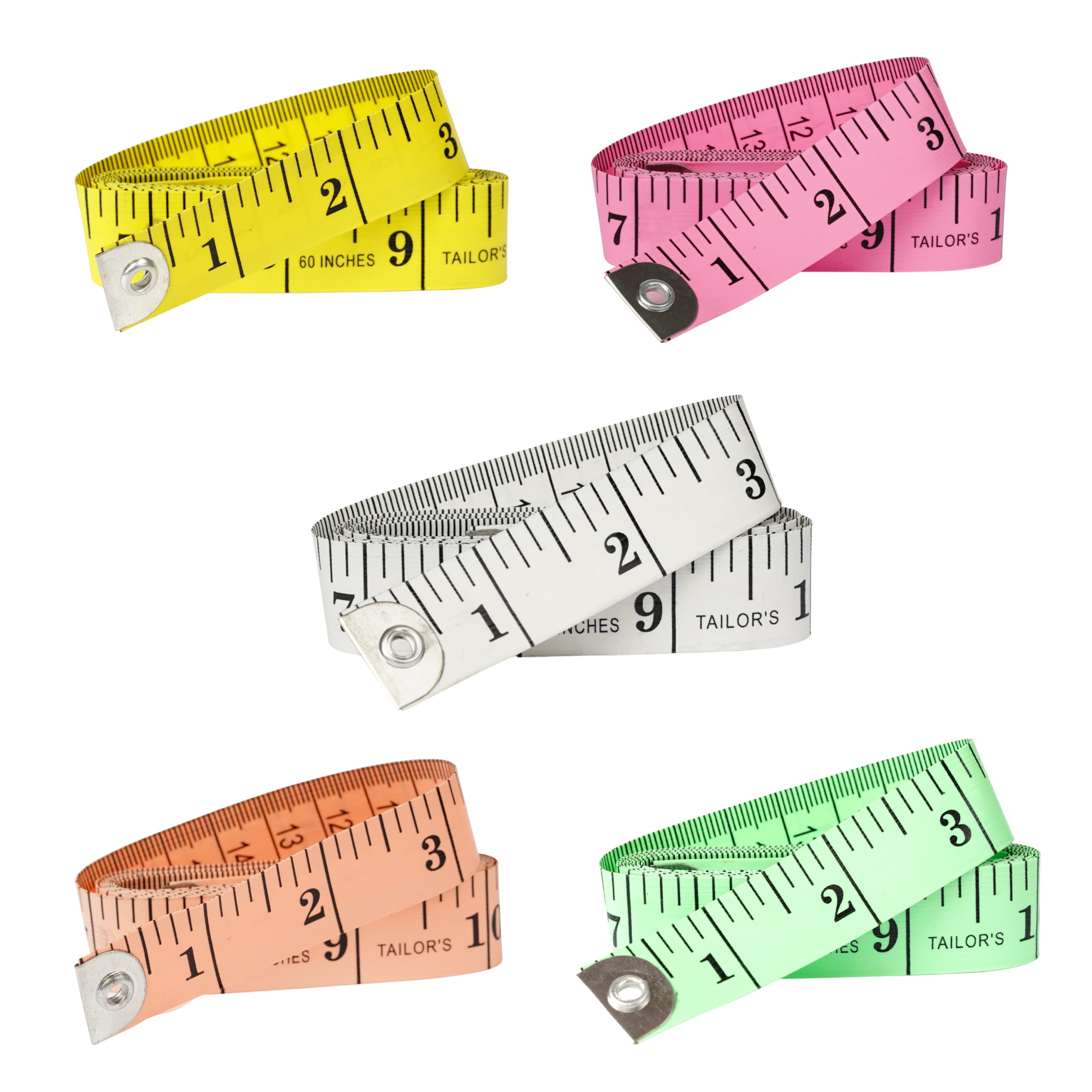 Tape Measure HANSMAYA 5-Pack Fiberglass Measuring Tape for Body Weight Loss  Fabric Sewing Tailor Measurement