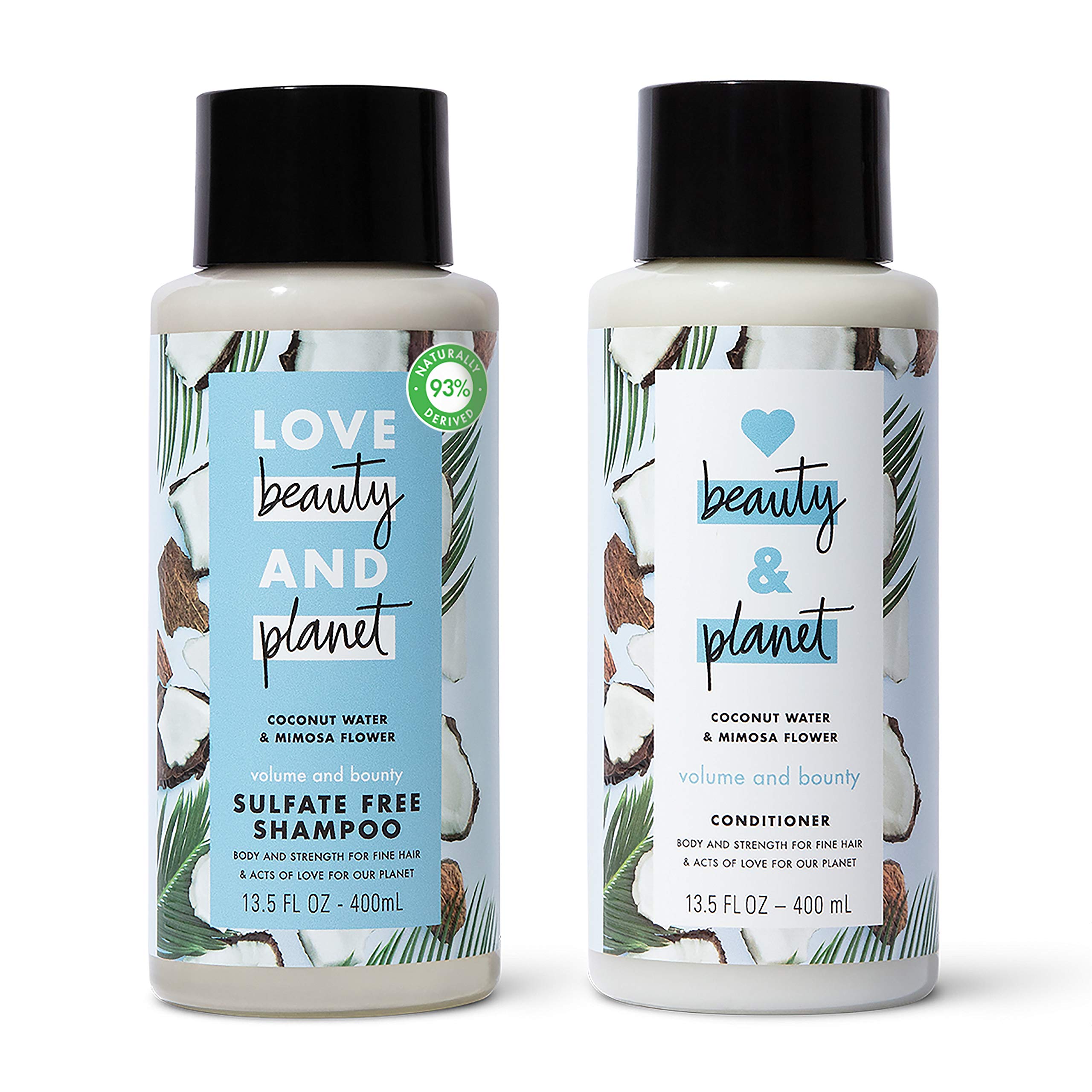 Love Beauty and Planet Volume and Bounty Thickening Shampoo and Conditioner  For Hair Volume and Fine Hair Care Coconut Water & Mimosa Flower, Paraben  Free, Silicone Free, and Vegan 13.5 oz 2