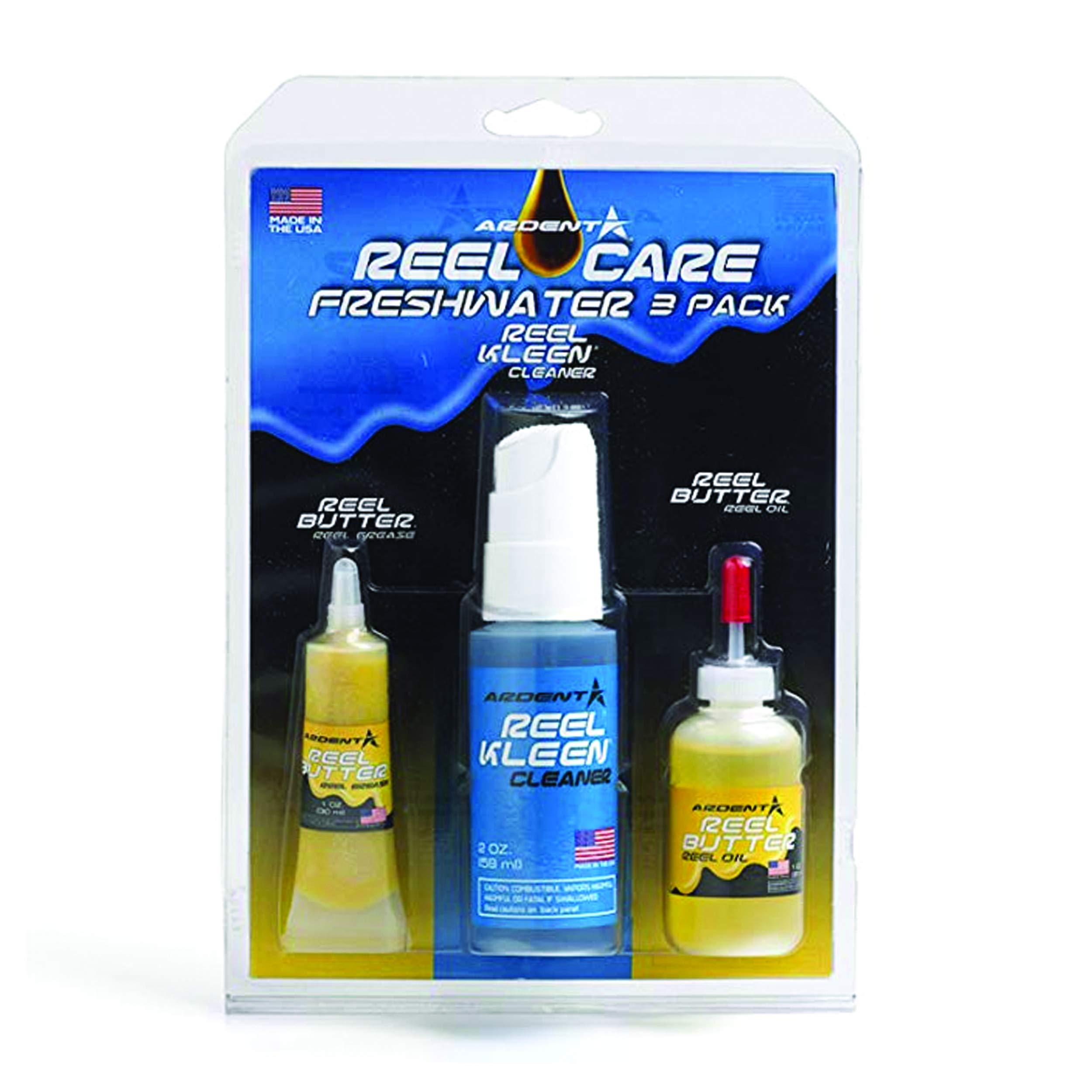 Ardent Freshwater Reel Care 3 Pack / Fishing Reel Cleaner Lubricator &  Grease / Includes Reel Butter Grease, Reel Kleen Cleaner, and Reel Butter  Oil