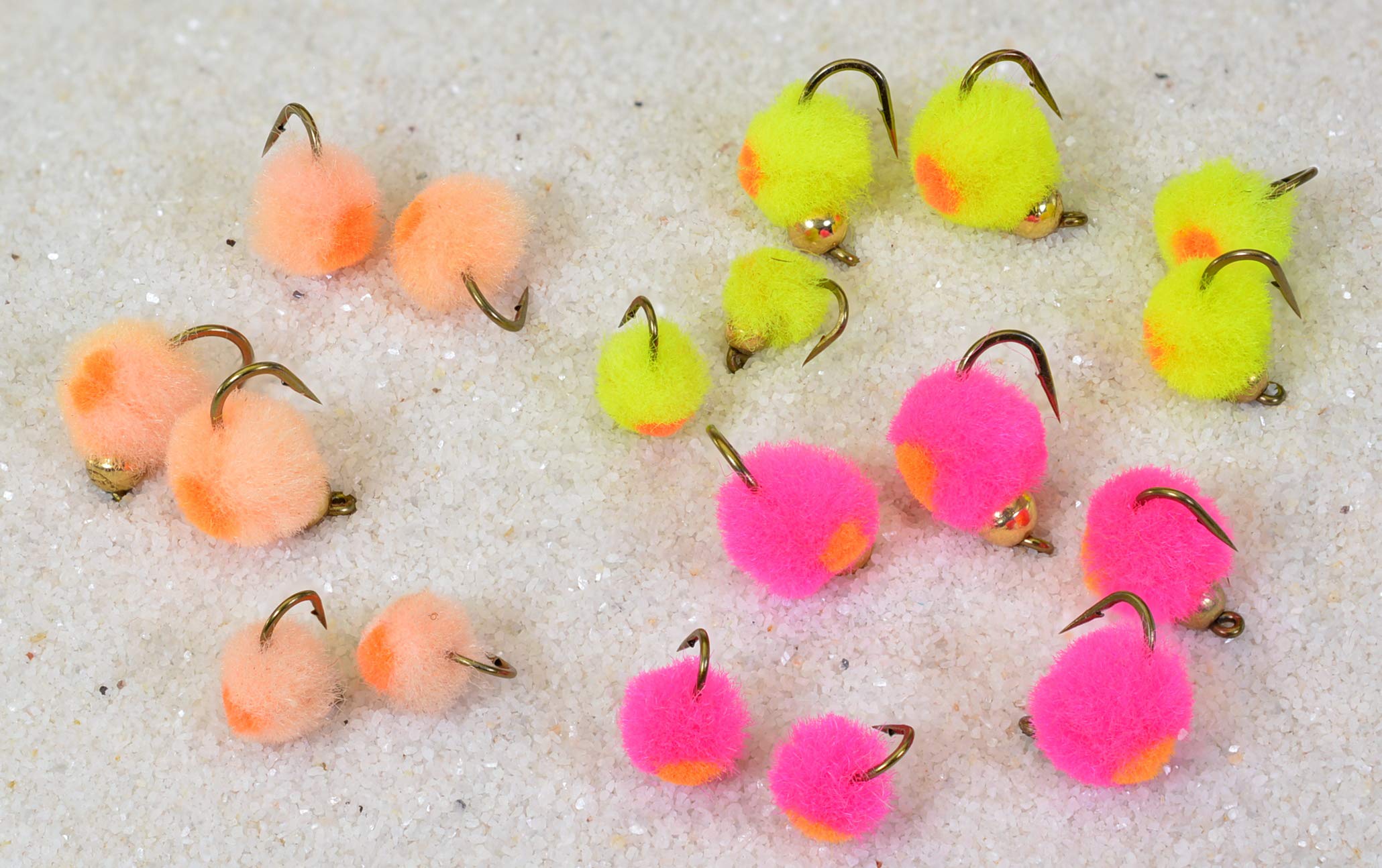 Tungsten Bead Egg Fly in Pink, Peach, Chartreuse or Assorted
