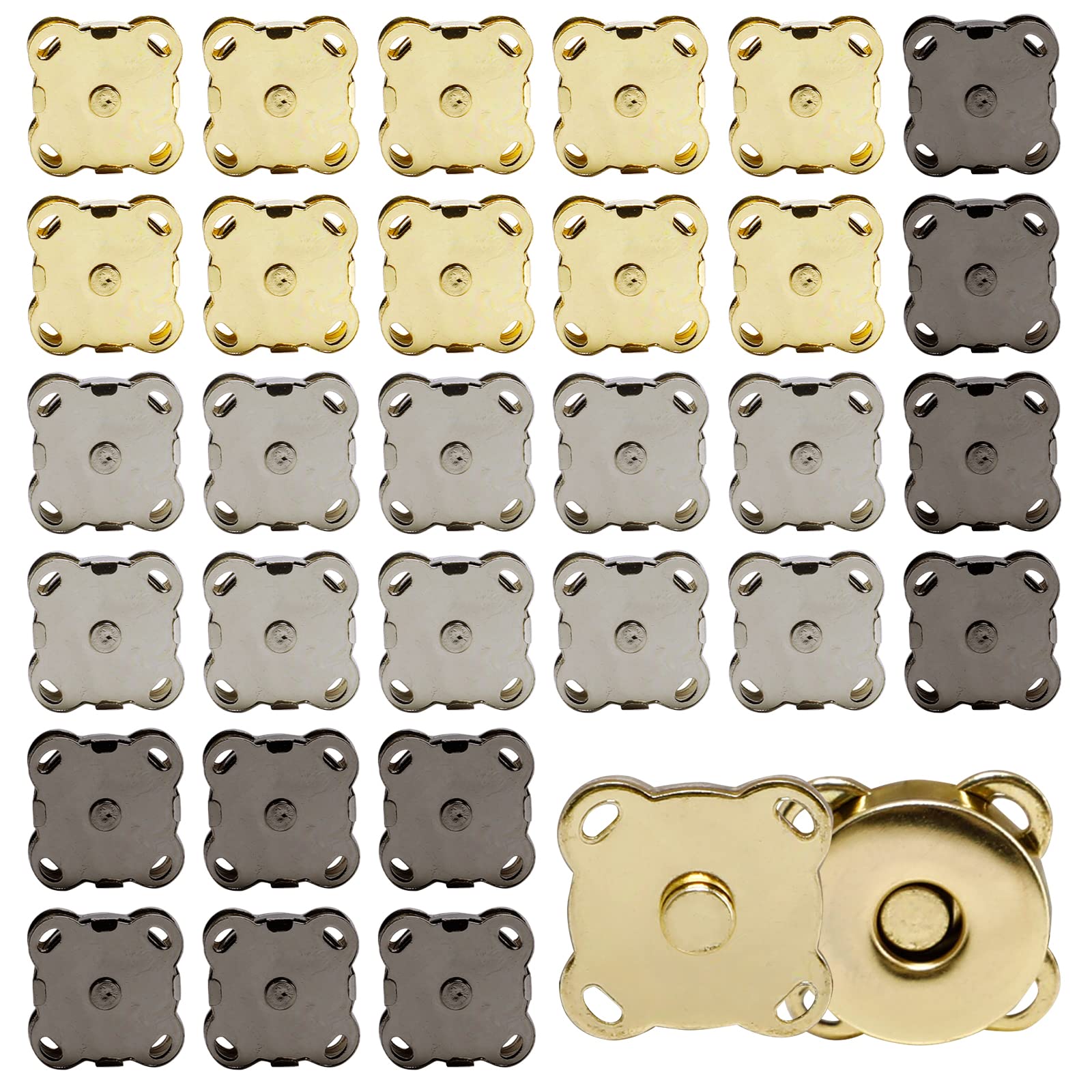 CRAFTMEMORE Thin Magnetic Snap Buttons Quality Strong Clasp for Purse  Sewing Handbags Closures 6 Pack MNS (18mm, Gold)