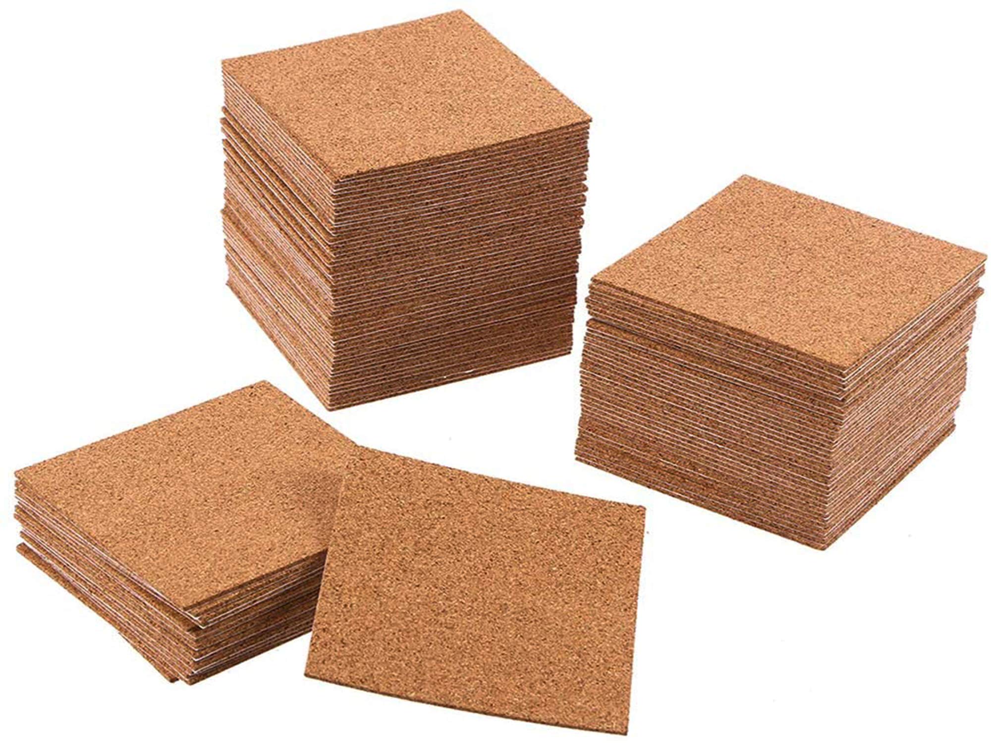 4 x 4 Inch Self Adhesive Cork Squares 100 MM Cork Backing Sheets Wall Cork  Tiles for Wall Decor and DIY Crafts, 40 Pcs