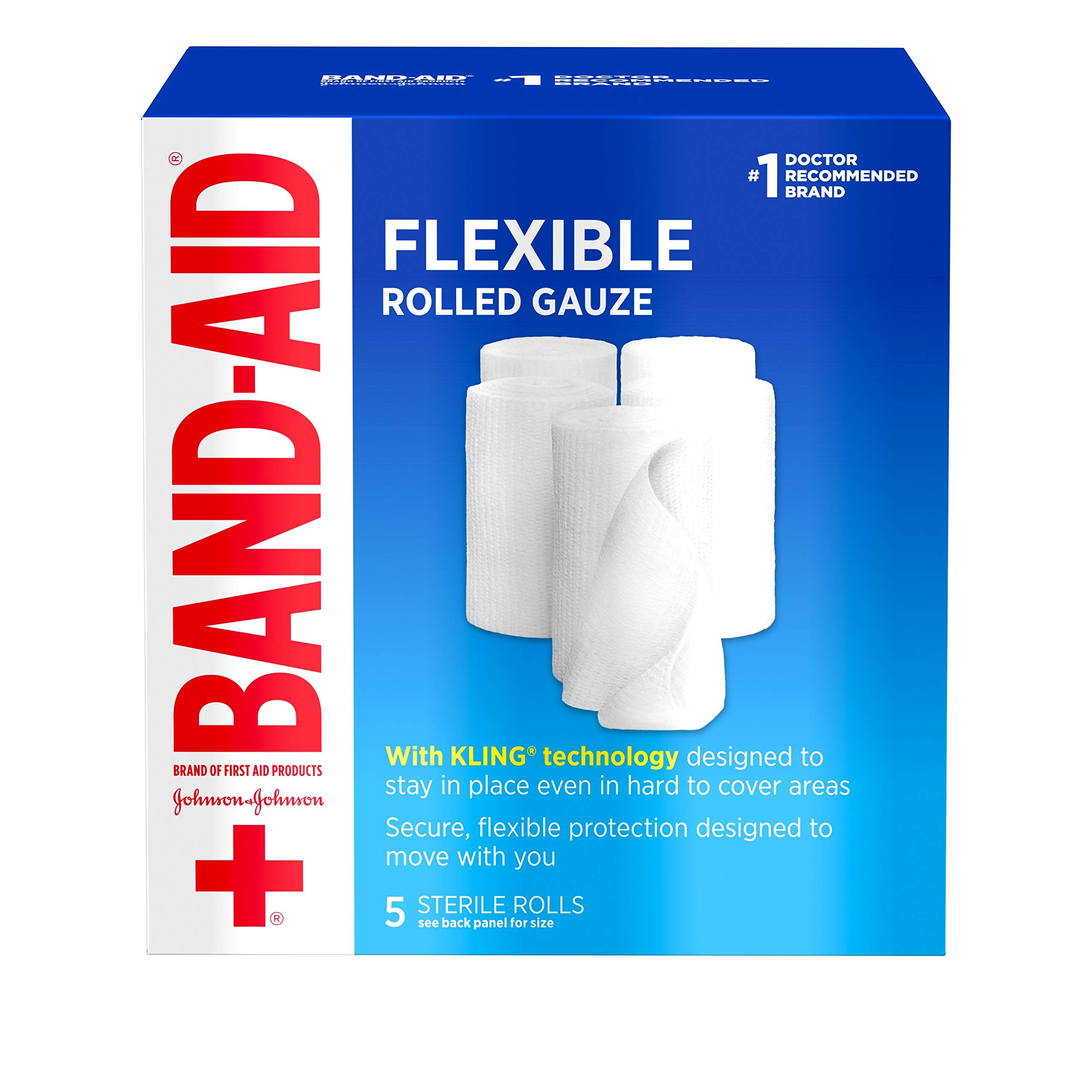 Band-Aid Brand of First Aid Products Flexible Rolled Gauze Dressing for  Minor Wound Care, Soft
