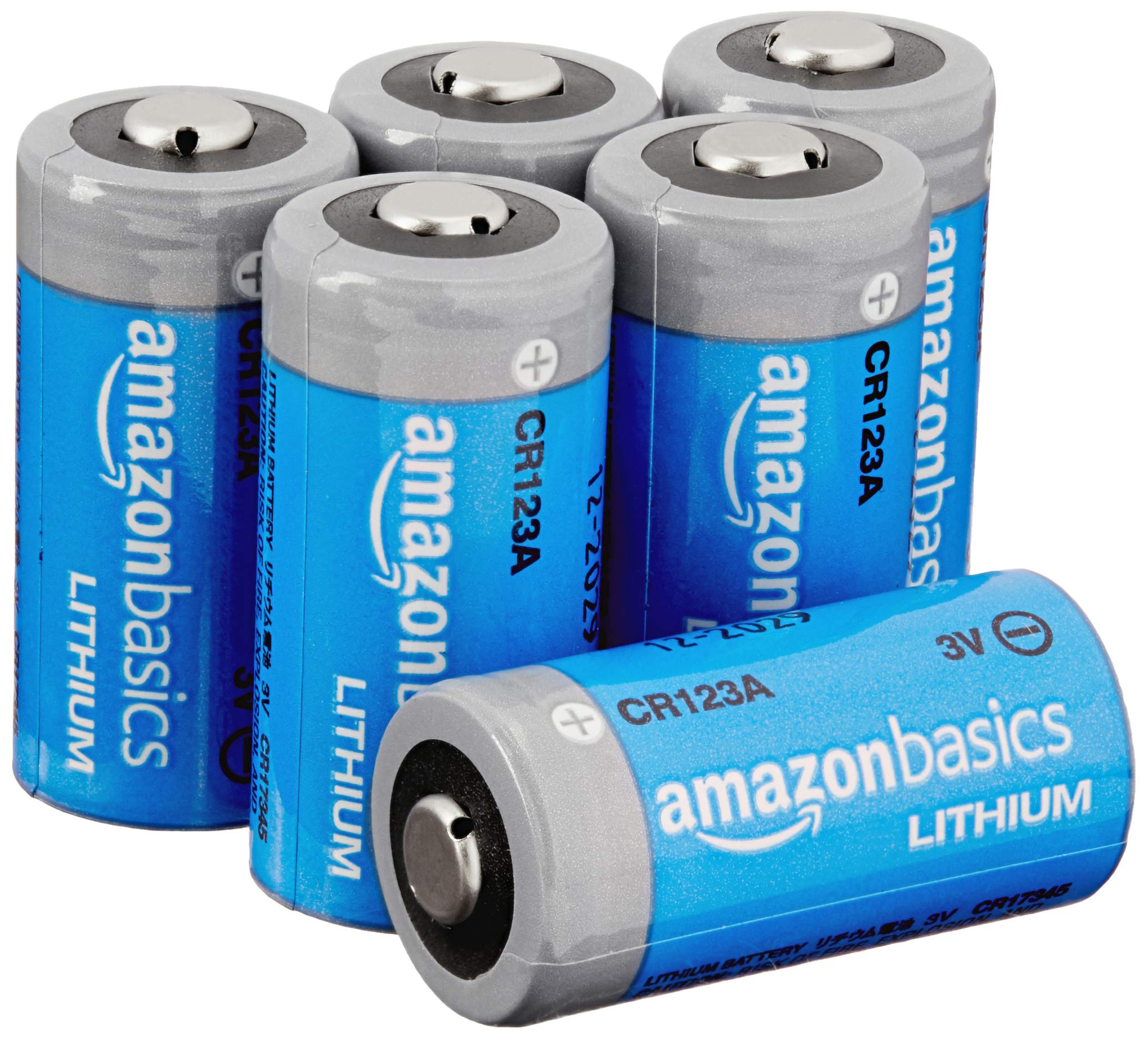 Basics 6-Pack Lithium CR123a 3 Volt Battery, 10-Year Shelf Life 6  Pack