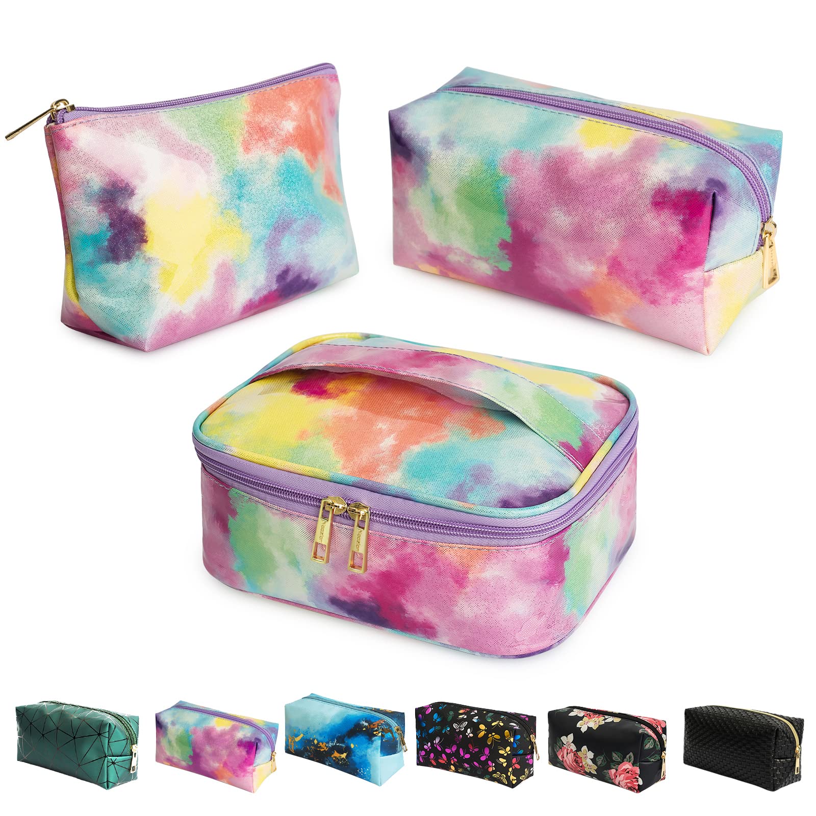Noozion Makeup Bag 3Pcs Portable Travel Cosmetic Organizer Multifunction  Waterproof Storage Bag Cute Toiletry Bags for