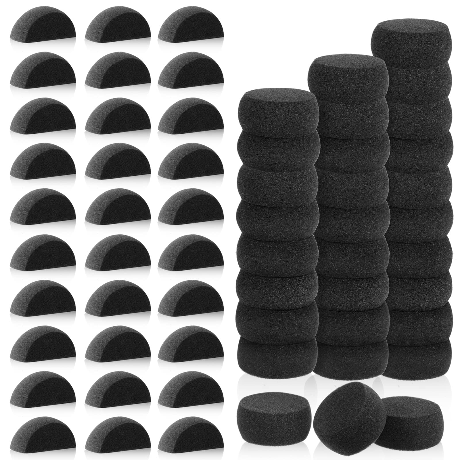 Face Painting Sponges Black Sponge Including Round Half Moon for Makeup  Crafts Art Work Sculpting Pottery Body Painting (60 Pcs)