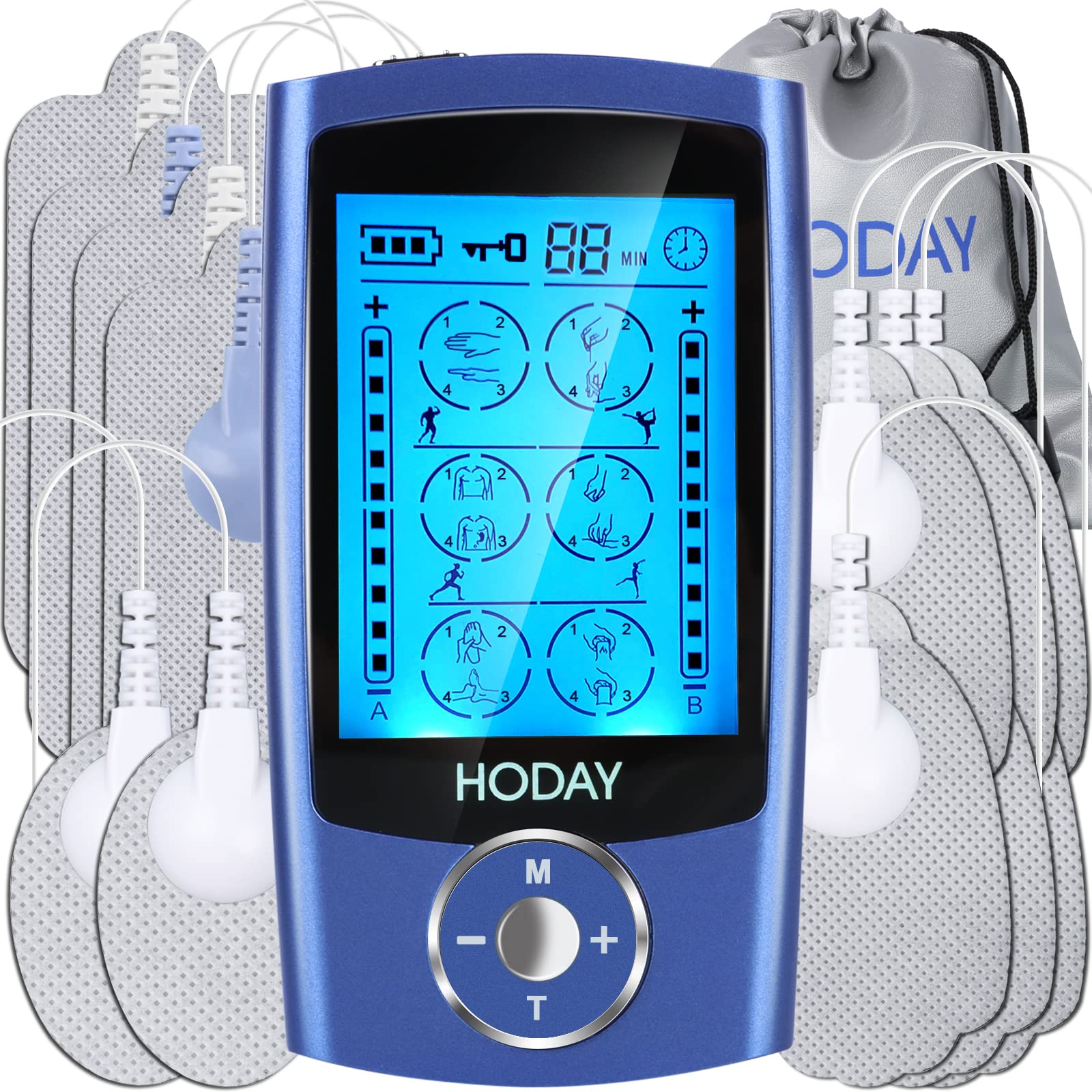 KEDSUM Dual Channel Rechargeable Tens Unit, 24 Modes Tens Unit Muscle  Stimulator for Pain Relief Therapy, Electronic Pulse Massager Muscle  Massager