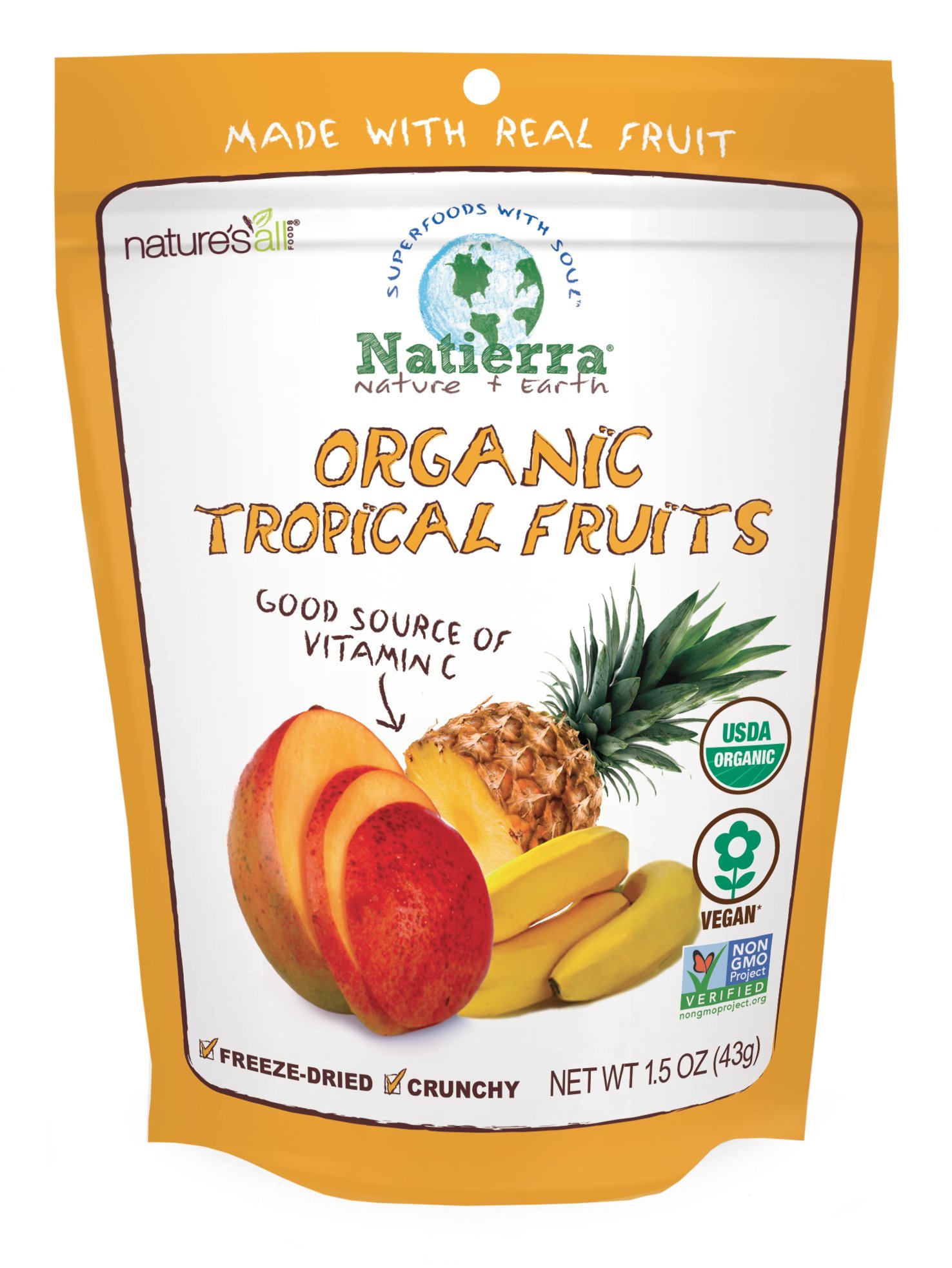 Nature's All Foods Natierra® Organic Freeze Dried Apples, 1.5 oz