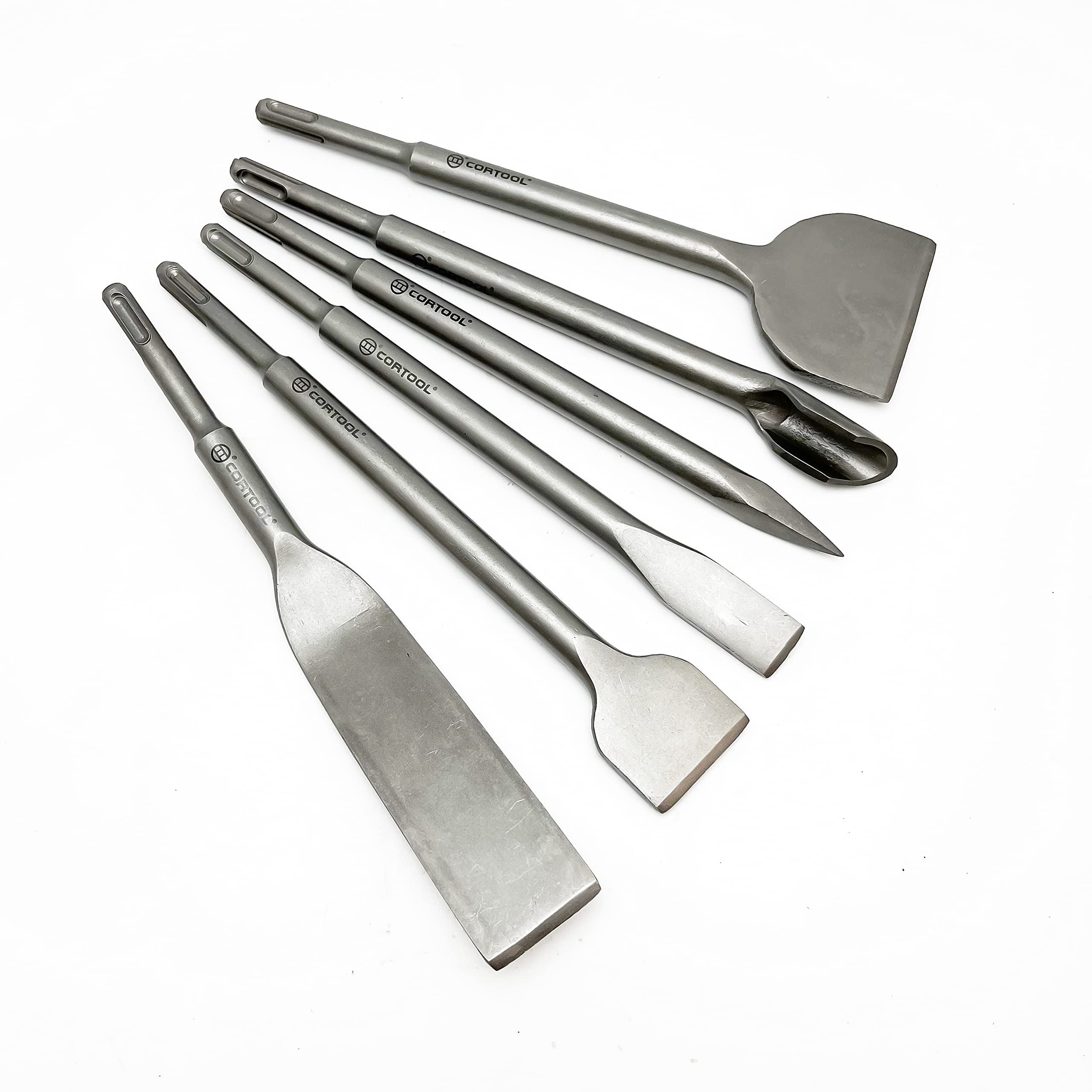 4-Piece SDS-Plus Chisel Set - 40CR Steel Hammer Drill Bits For Concrete & Tile Removal