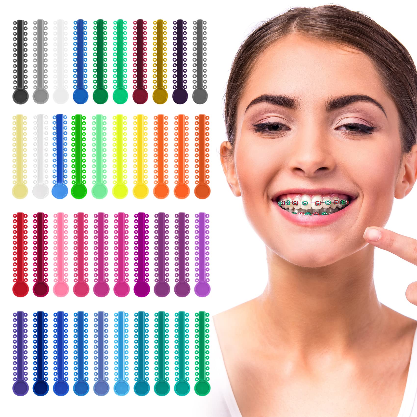 Orthodontic Ligature Ties Braces Color Bands 1040 PCS Annhua Dental  Orthodontic Elastomeric O-Rings Braces Rubber