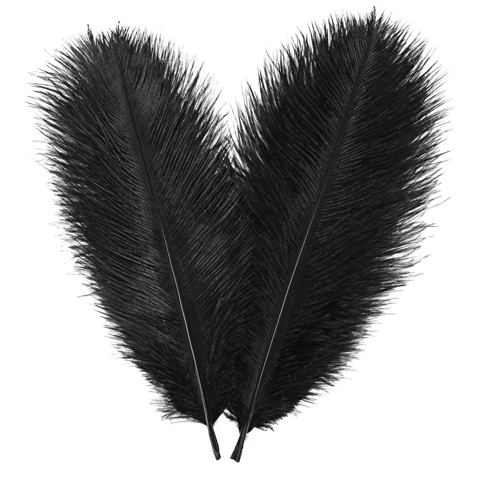 30 Pcs Black Long Ostrich Feathers for Centerpieces 10-12 Inch/ 25-30 Cm  Large N