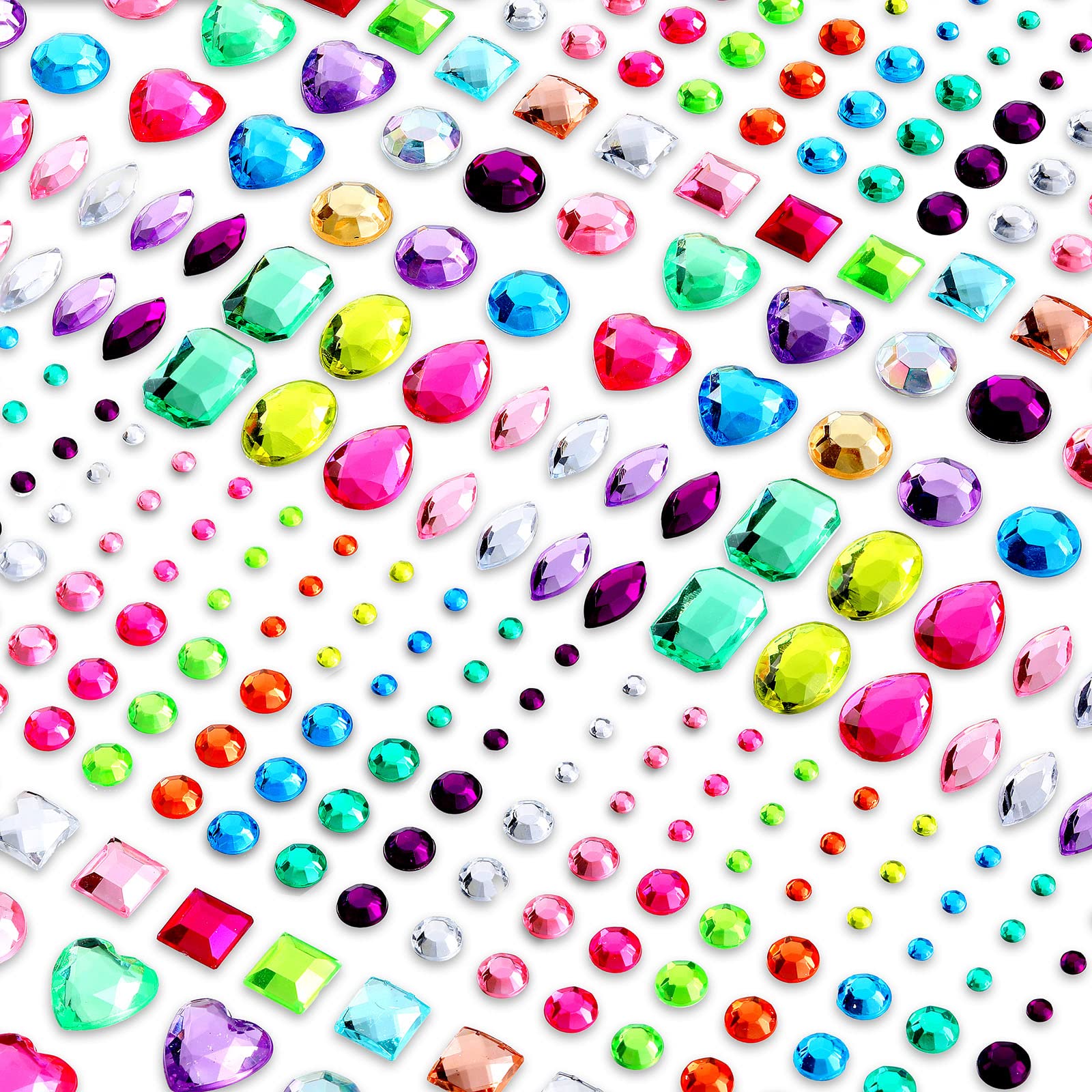 Outus 405 Pcs Gem Stickers Jewels Stickers Rhinestone for Crafts Sticker  Self Adhesive Craft Jewels Bling Craft Jewels Crystal Gem Stickers  Multicolor Assorted Size 5 Sheets