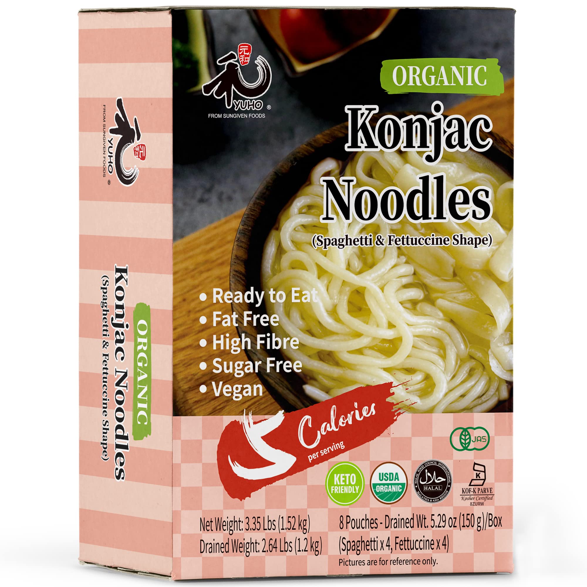 aan de andere kant, Snoep zweer YUHO Organic Shirataki Konjac Pasta Variety 8 Pack Inside, Vegan, Low  Calorie Food, Fat Free, Keto