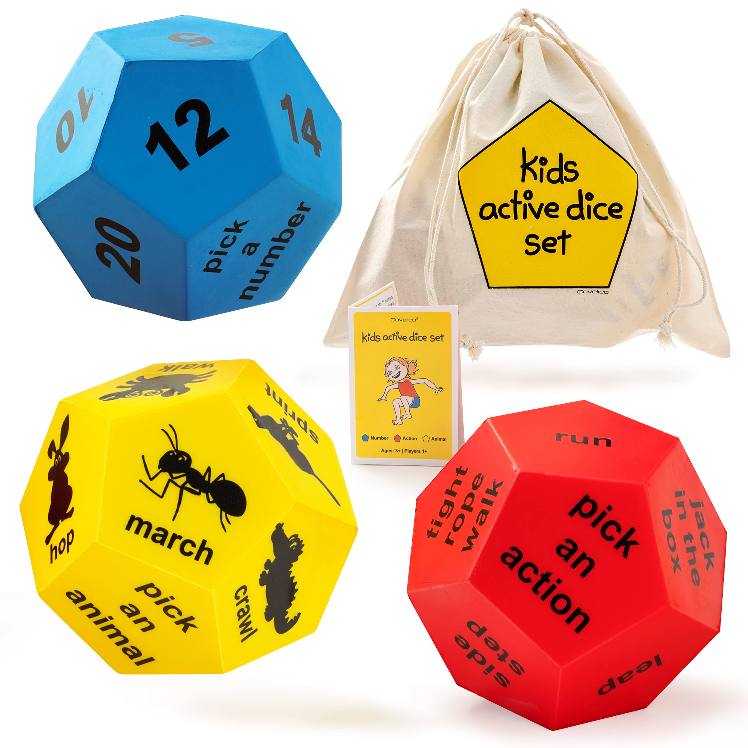 Covelico Exercise Dice for Kids, Physical Education Equipment, Movement  Dice for Active Games, Kids Workout Equipment, Big Dice Kids Exercise  Equipment