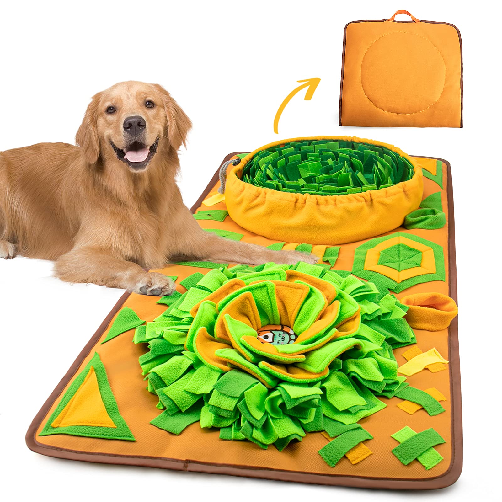 AWOOF Snuffle Mat for Dogs, Sniff Mat Interactive Dog Puzzle Toys,  Enrichment Snuffle Mats Feed Games Encourages Natural Foraging Skills  Mental Stimulation for Dogs Stress Relief 34.6x19.6
