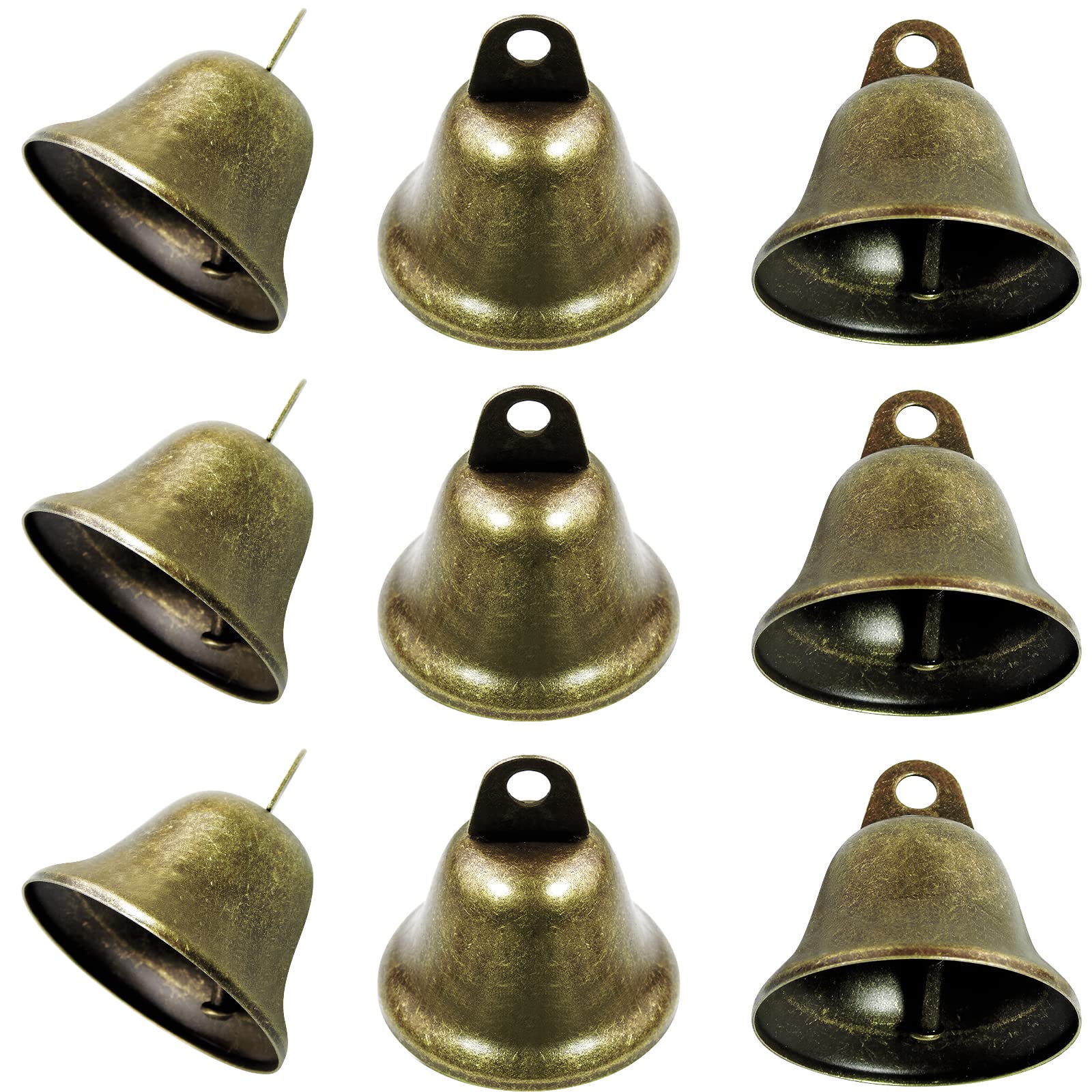 30 Pcs Bells Craft Small Bells Brass Bells Vintage Bells with Hooks for  Hanging Wind Chimes