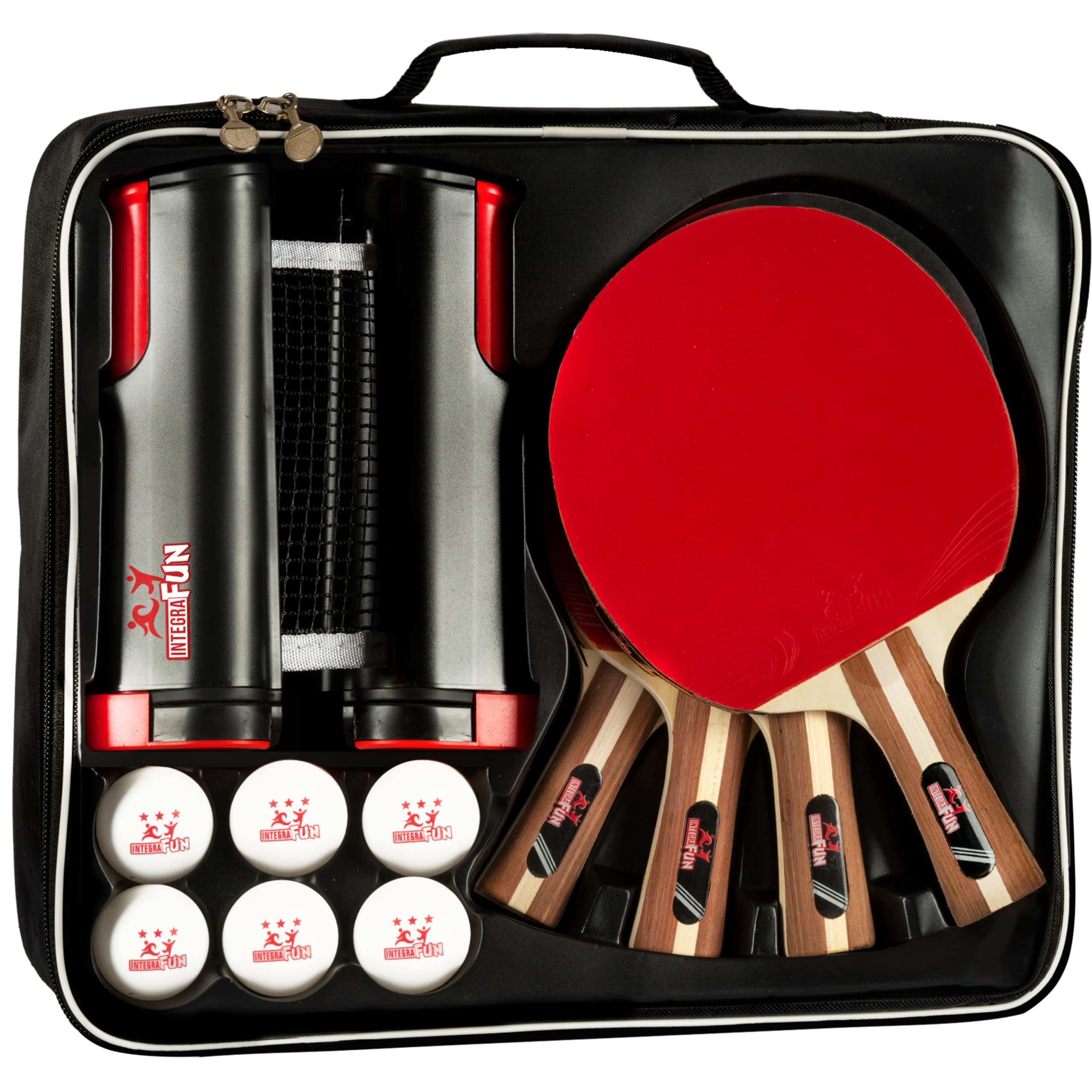 Aktive Ping Pong Pack With Rackets. Net And Balls Red