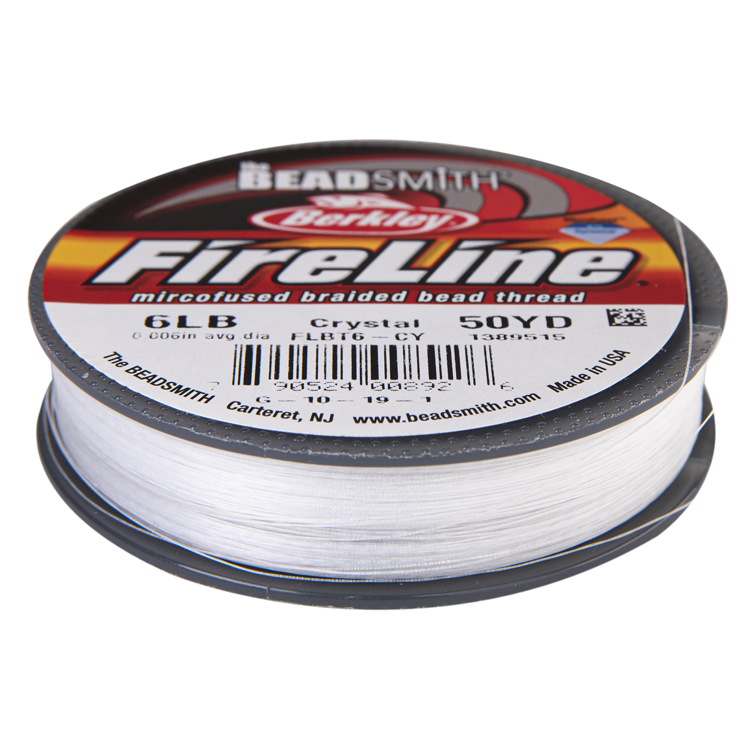 The Beadsmith Fireline by Berkley Micro-Fused Braided Thread 6lb.  Test.006/.15mm Diameter, 50 Yard