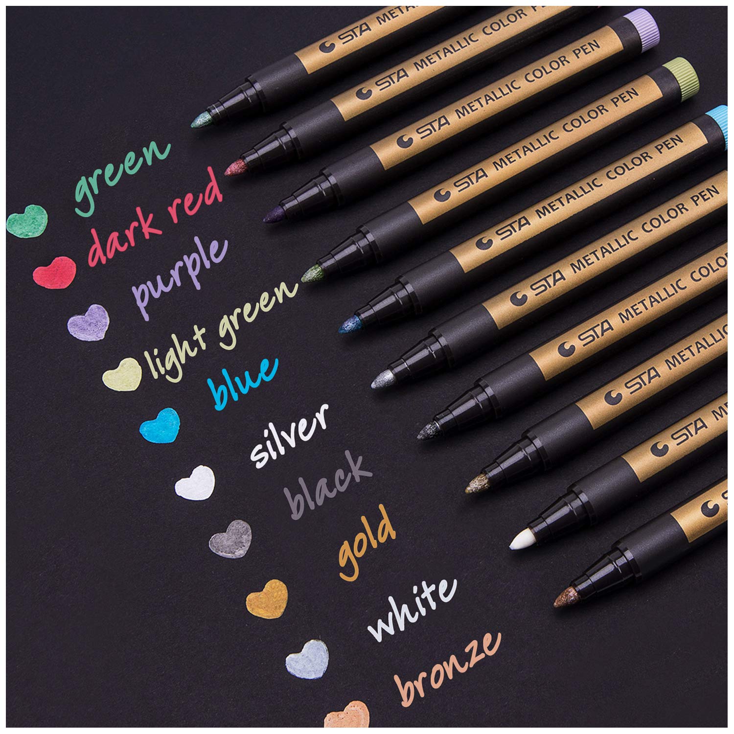  Dyvicl Gold Gel Pens, 0.5 mm Extra Fine Pens Gel Ink Pens for  Black Paper Drawing, Sketching, Illustration, Adult Coloring, Journaling,  Set of 12 : Arts, Crafts & Sewing