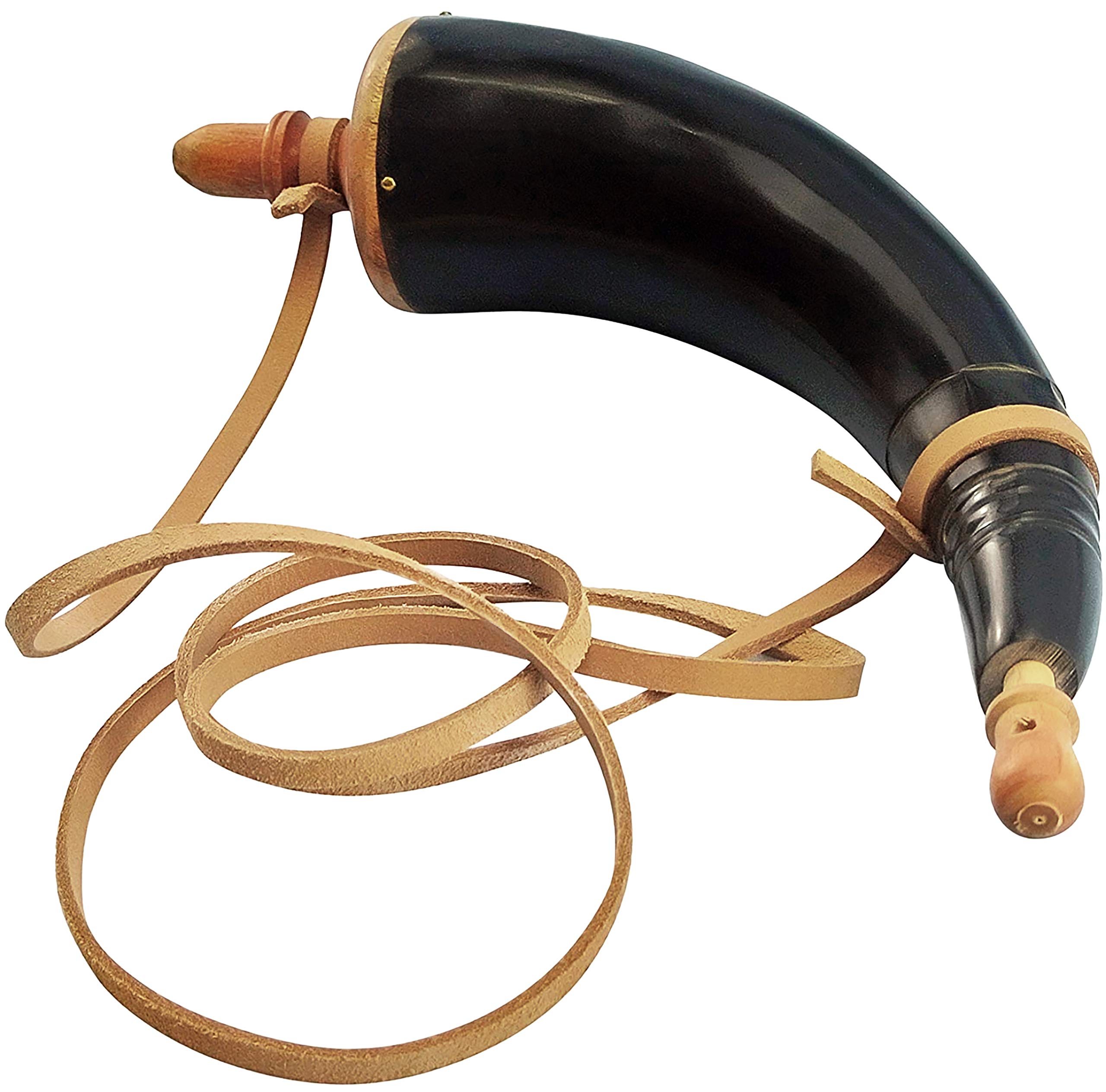 Mythrojan Hand Carved Powder Horn Black Powder Horn for Rifles Civil War  Reenactment Accessories Gun Powder