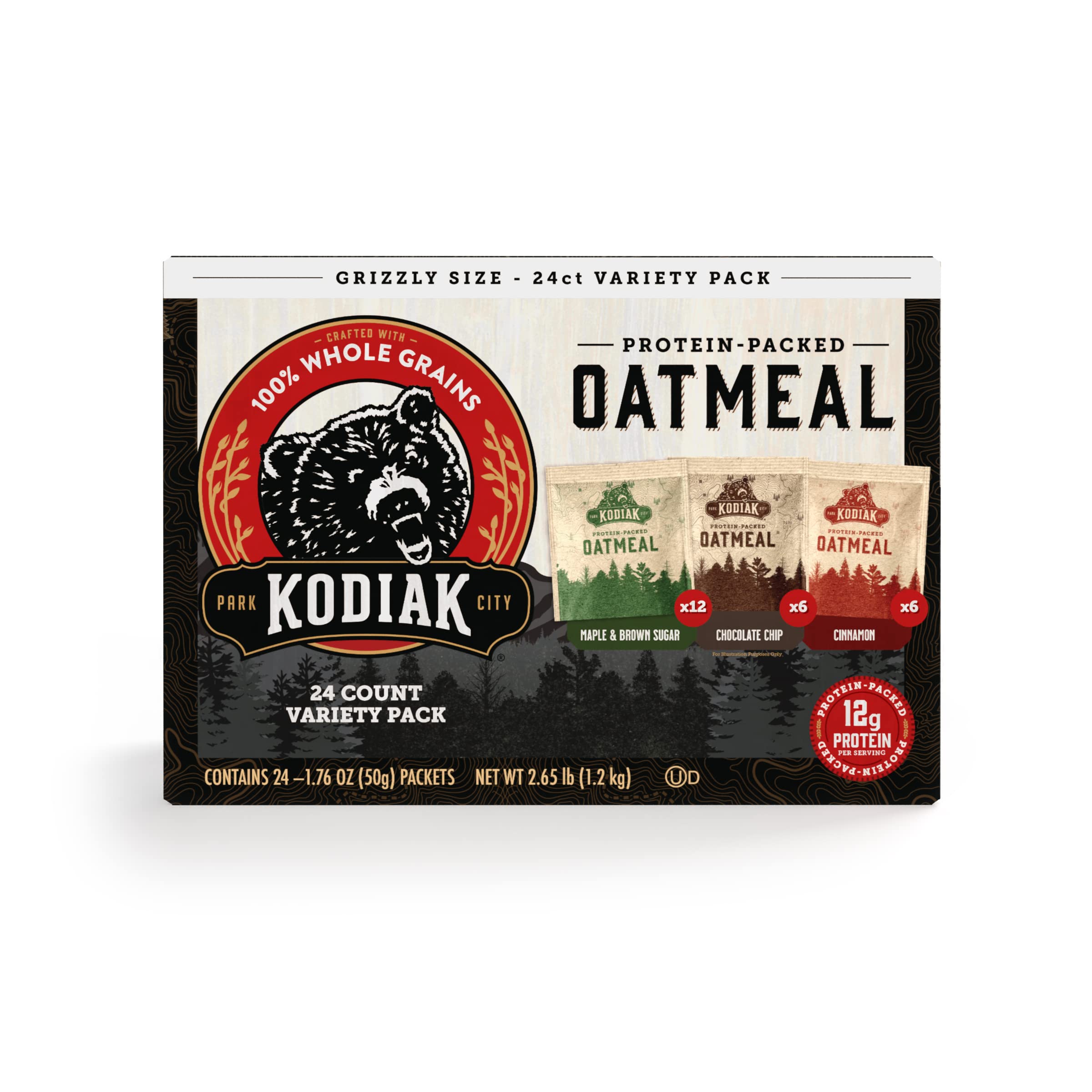 Kodiak Cakes Instant Oatmeal Packets - High Protein - 100% Whole Grains ...