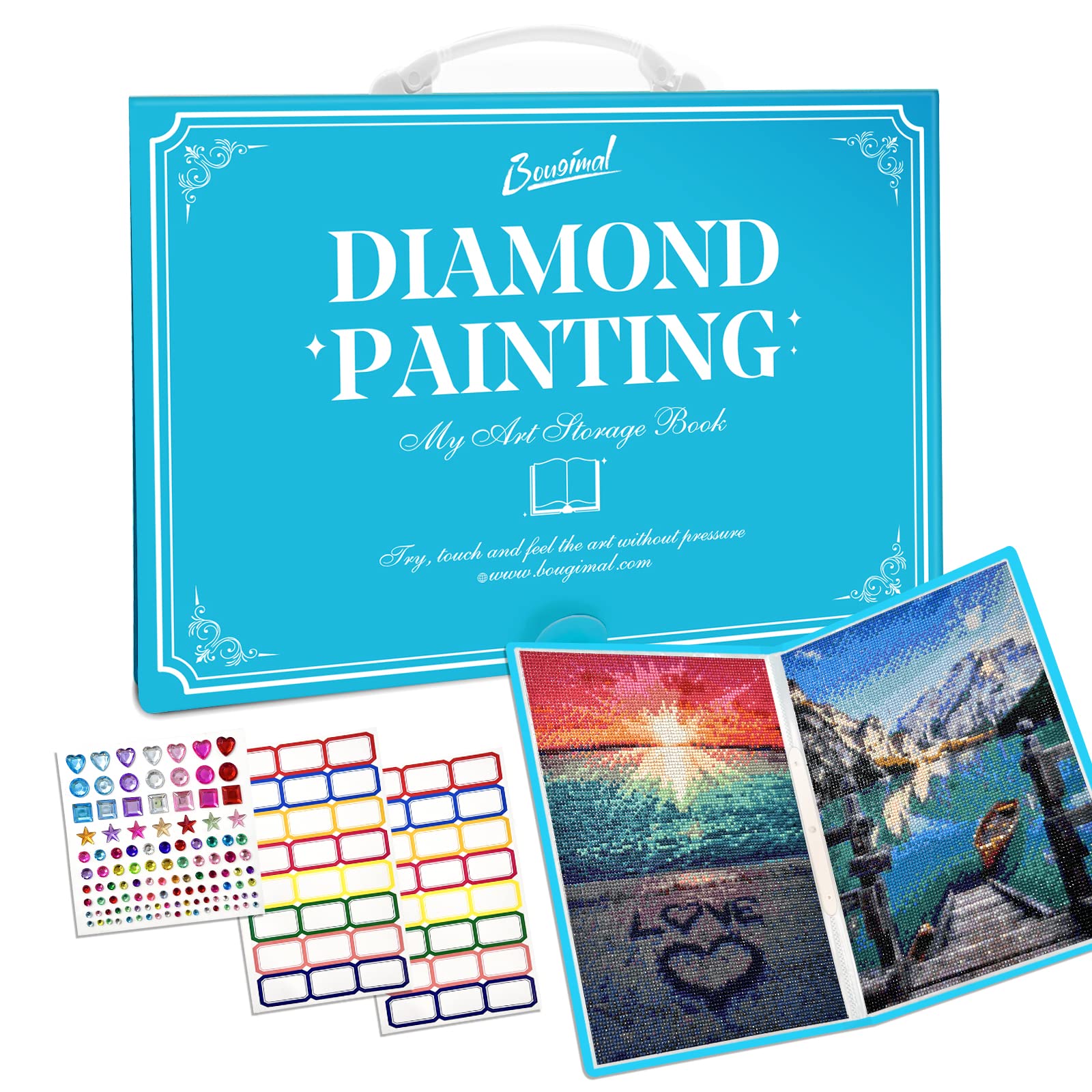 Bougimal Diamond Painting Storage Book, Diamond Painting