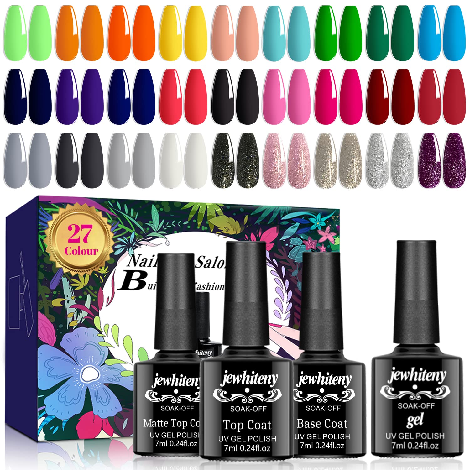 JODSONE Gel Nail Polish Kit with U V Light 32 Colors Gel Polish Nail Kit  Soak Off Gel Nail Set Manicure Tools Nail Gel Kit Gifts for Women | Gel  nails, Nail