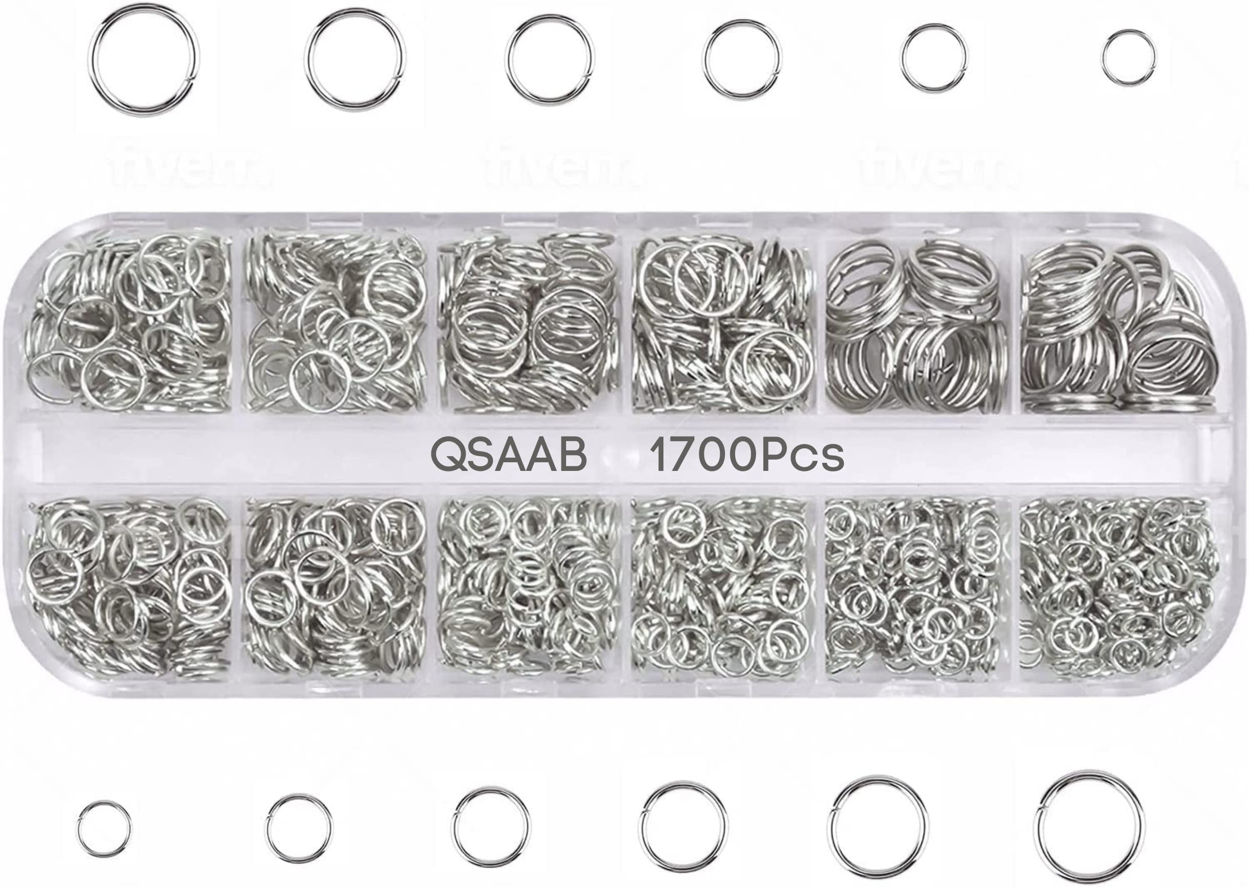  TOAOB 2300pcs Silver Jump Rings for Jewelry Making Open Jump  Rings 3mm 4mm 5mm 6mm 7mm 8mm 10mm Jewelry Making Supplies with Opener Tool  for DIY Crafts Necklace and Keychains Repair