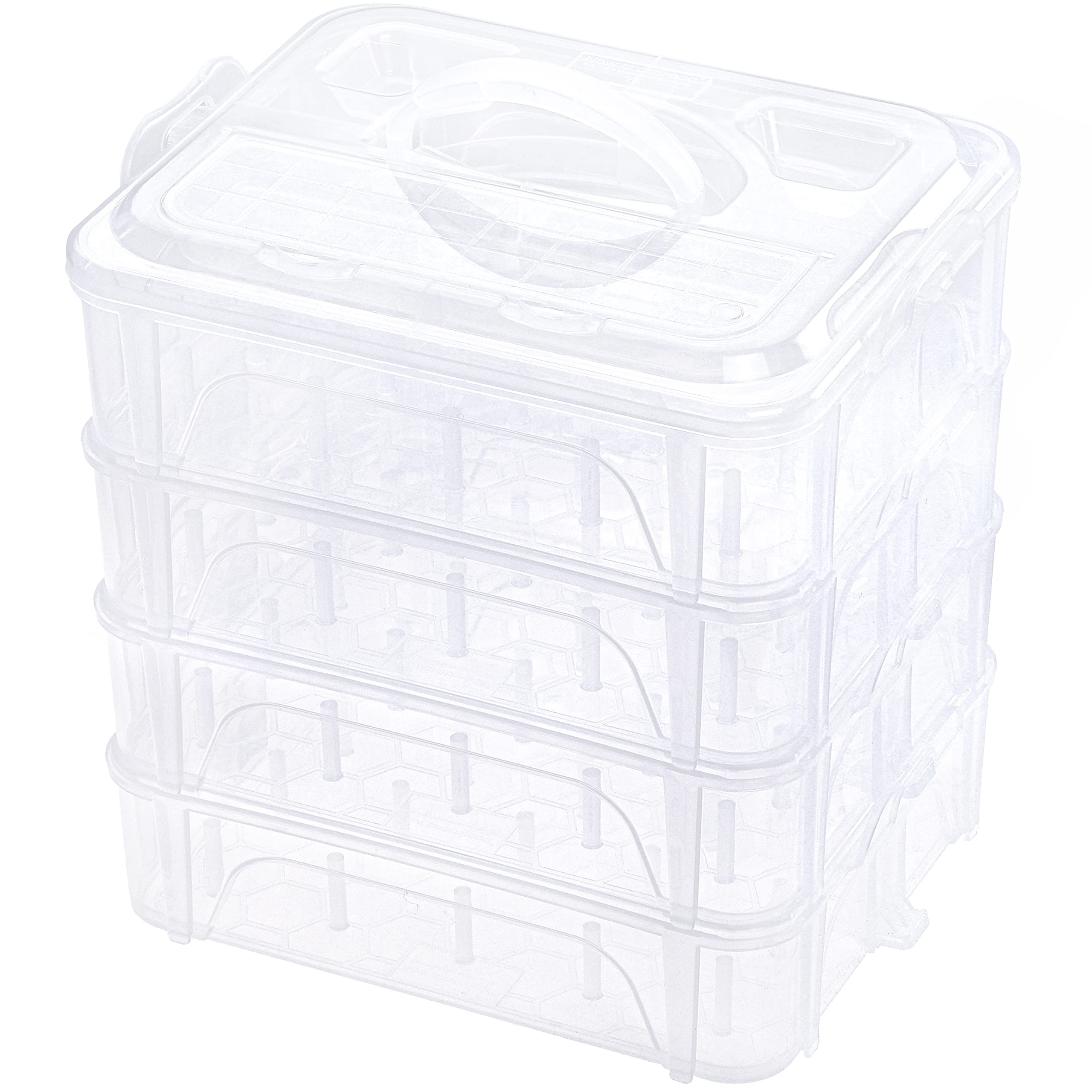 New brothread 4 Layers Stackable Clear Storage Box/Organizer for