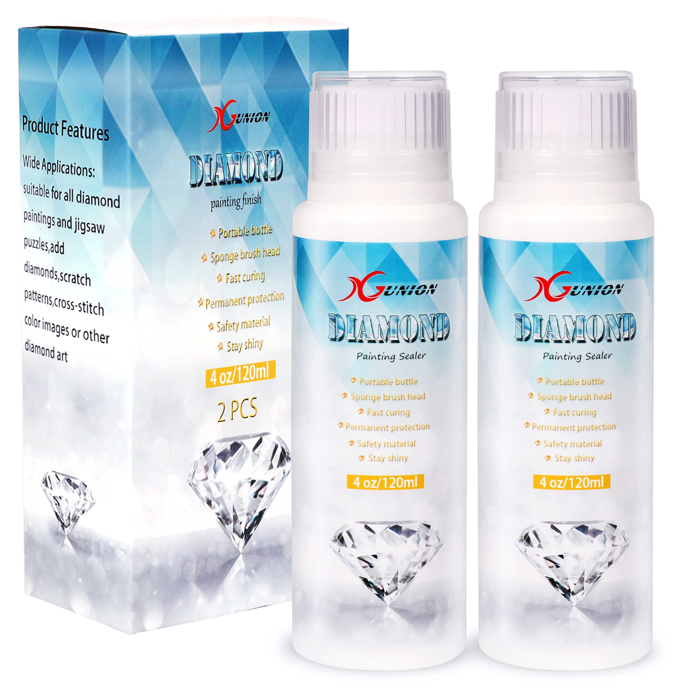 Diamond Painting Sealer 2 Pack 240ML 5D Diamond Painting Glue Sealer  Permanent Hold & Shine Effect