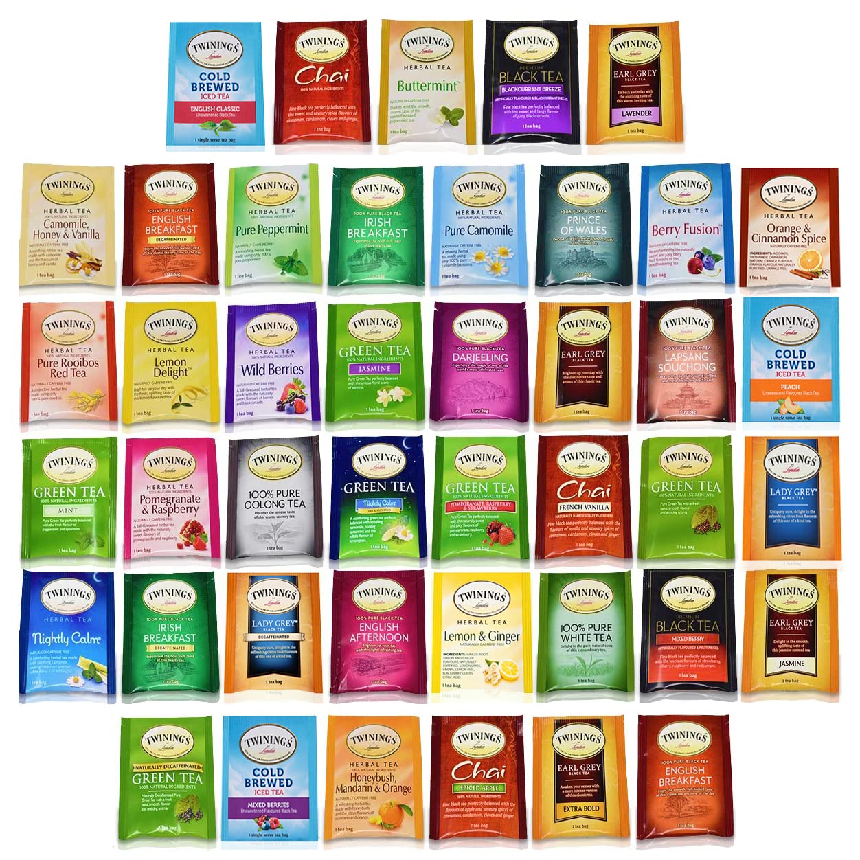 BLUE RIBBON Twinings Tea Bags Sampler Assortment Variety Pack Gift