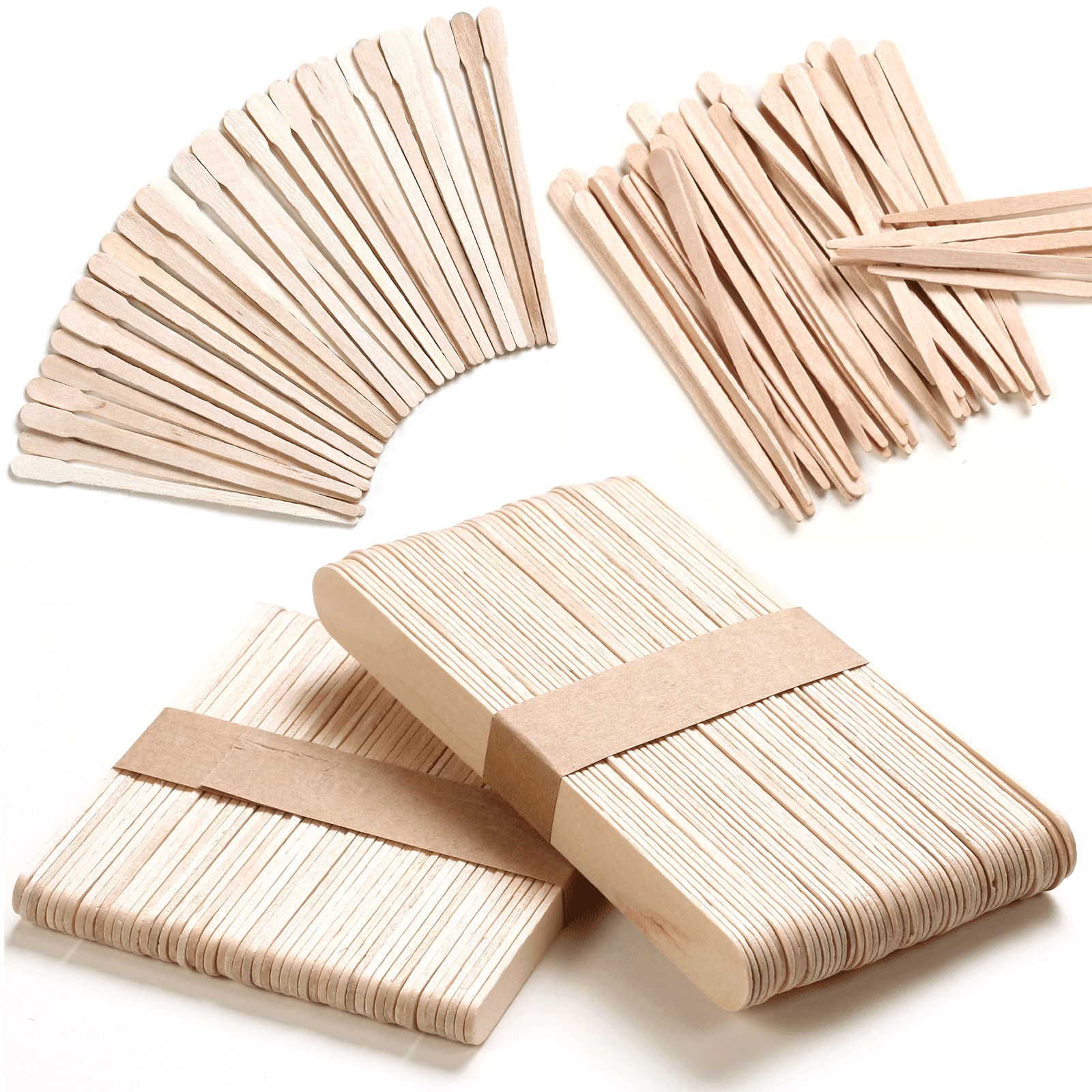 Karlash 100 Pieces Large Wax Sticks, Wood Applicators Hair Removal Eyebrow  Body 