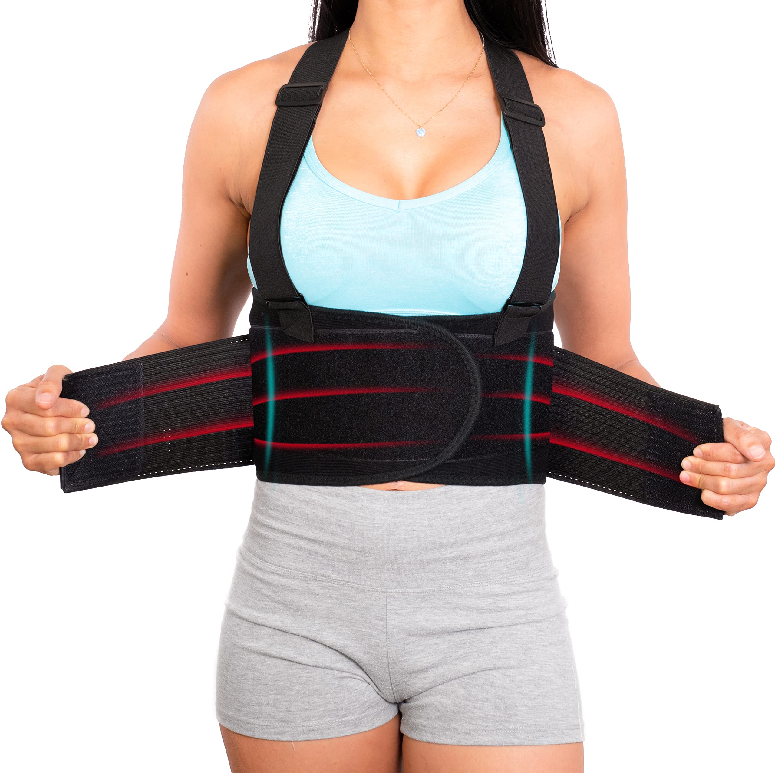 Lower Back Brace with Suspenders, Back Support Belt for Men & Women