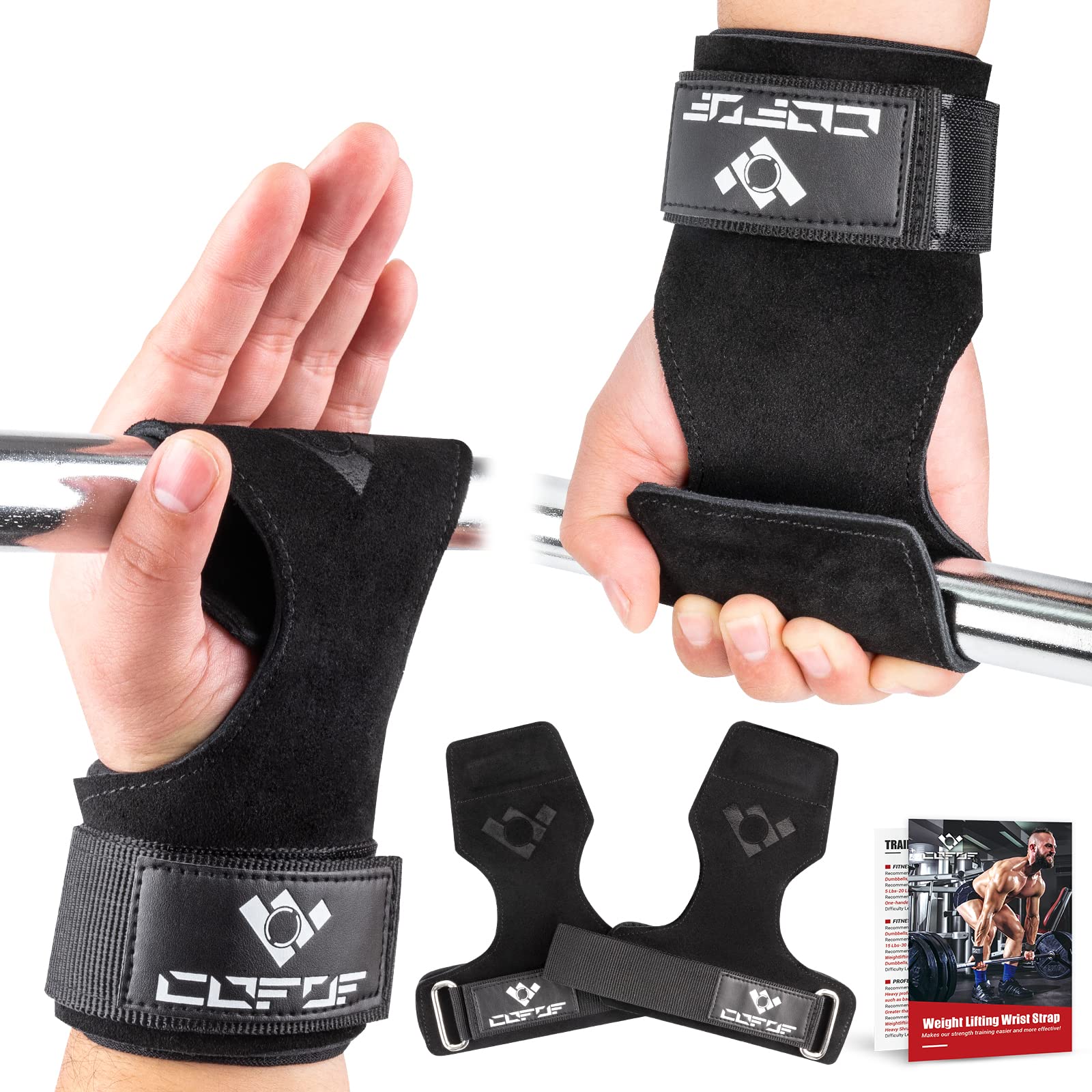 Lifting Straps (1 Pair) - Padded Wrist Support Wraps - for Powerlifting,  Bodybuilding, Gym Workout, Strength Training, Deadlifts & Fitness Workout
