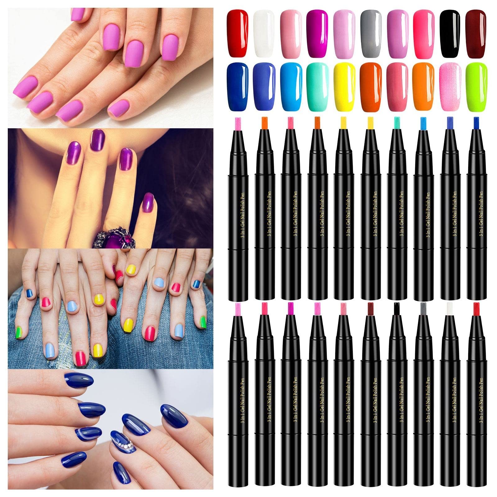 Nail Gel Pen Waterproof Nail Polish Pen Quick Dry Long Lasting DIY Abstract  Lines Painting Pen for Nail Art Portable Tip Nail Pen 2ml K One Size